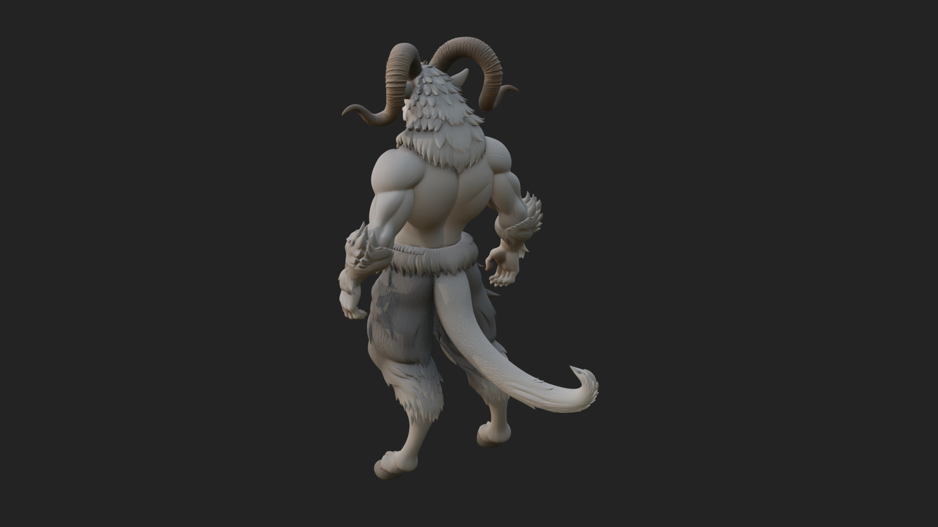 Beastman With Goat Head Statue Design 1 3D Print Model 3D Model