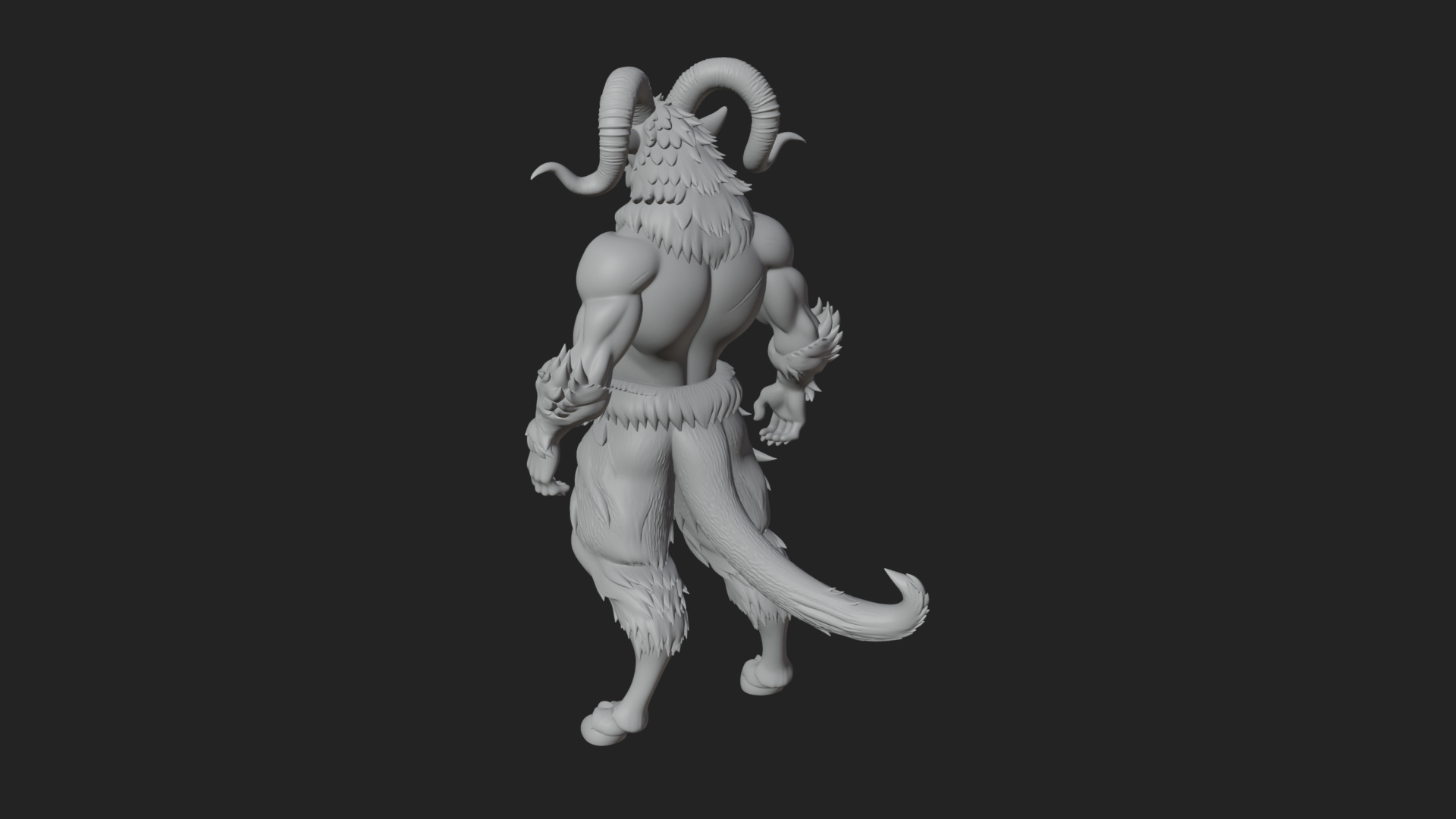 Beastman With Goat Head Statue Design 1 3D Print Model 3D Model