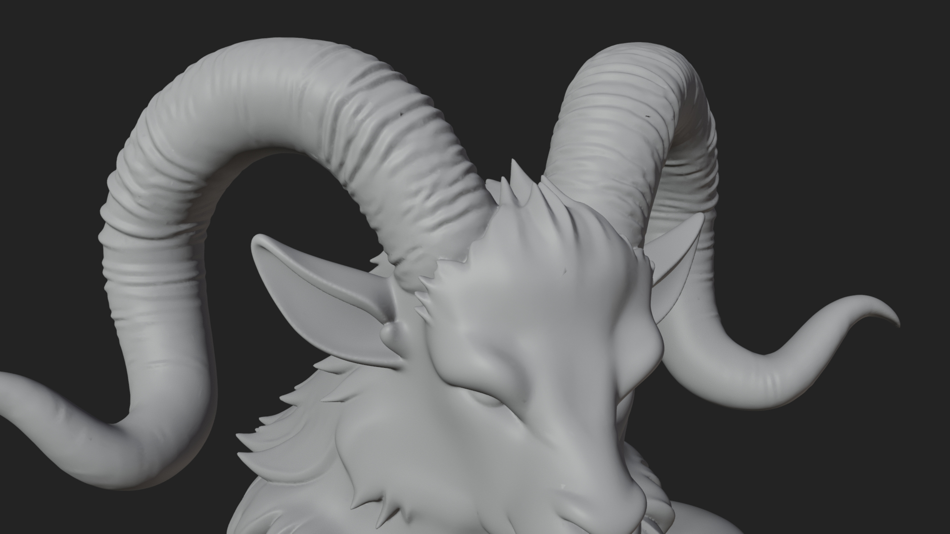 Beastman With Goat Head Statue Design 1 3D Print Model 3D Model