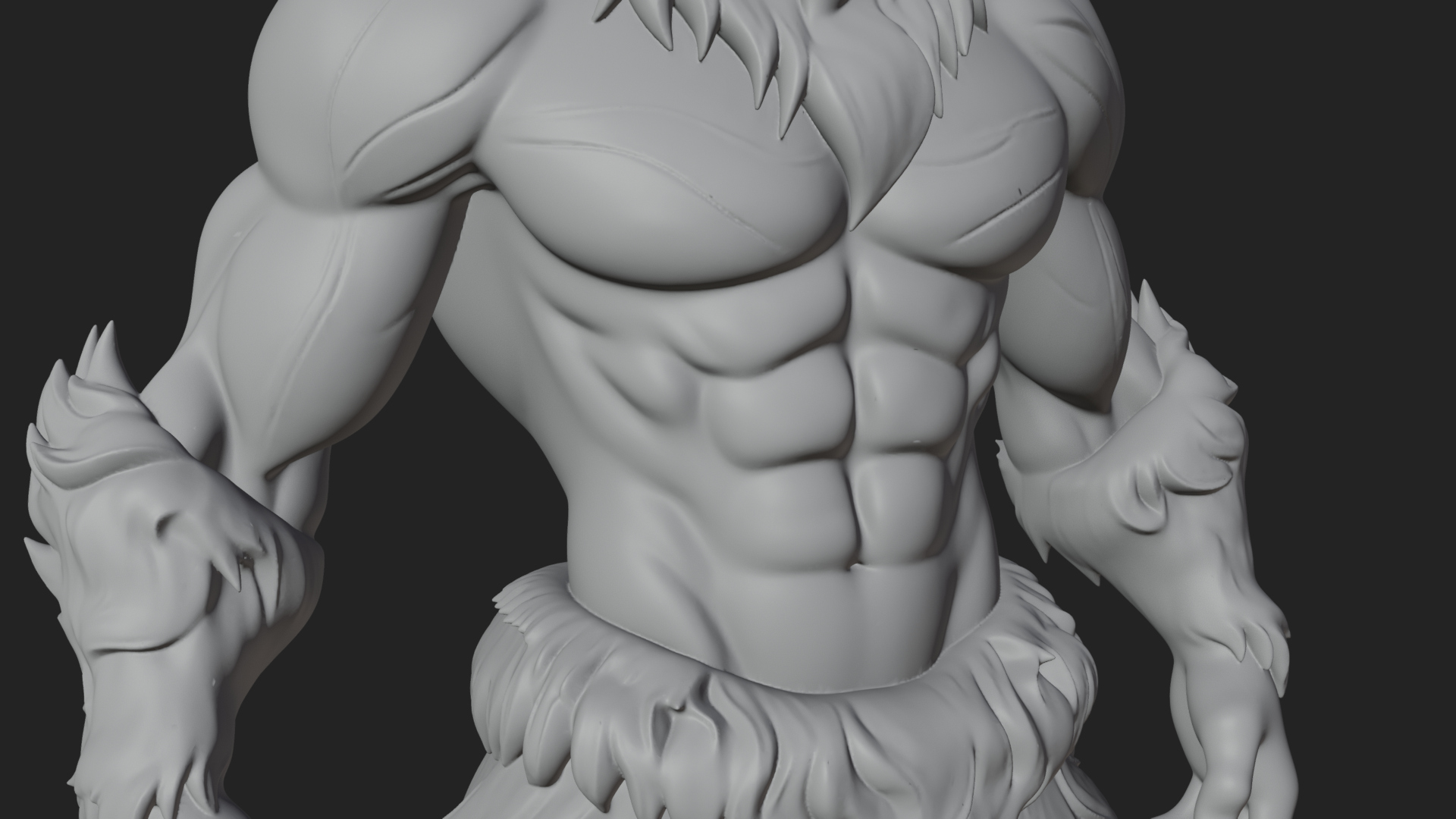 Beastman With Goat Head Statue Design 1 3D Print Model 3D Model