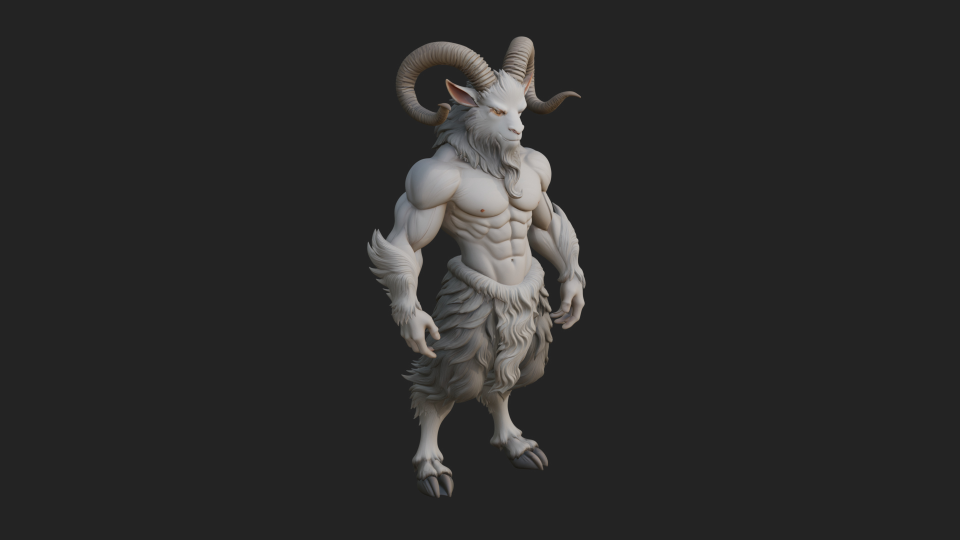 Beastman with Goat Head Statue Design 10 3D Print Model 3D Model