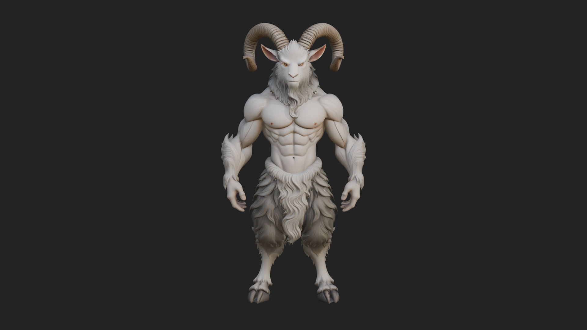 Beastman with Goat Head Statue Design 10 3D Print Model 3D Model