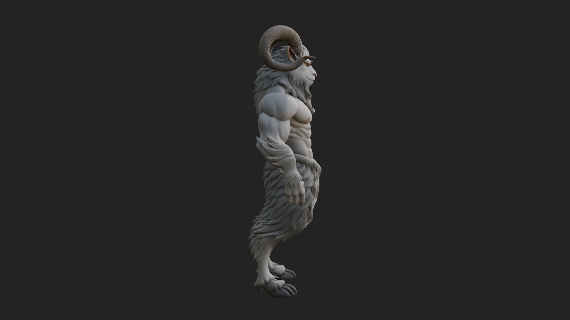 Beastman with Goat Head Statue Design 10 3D Print Model 3D Model