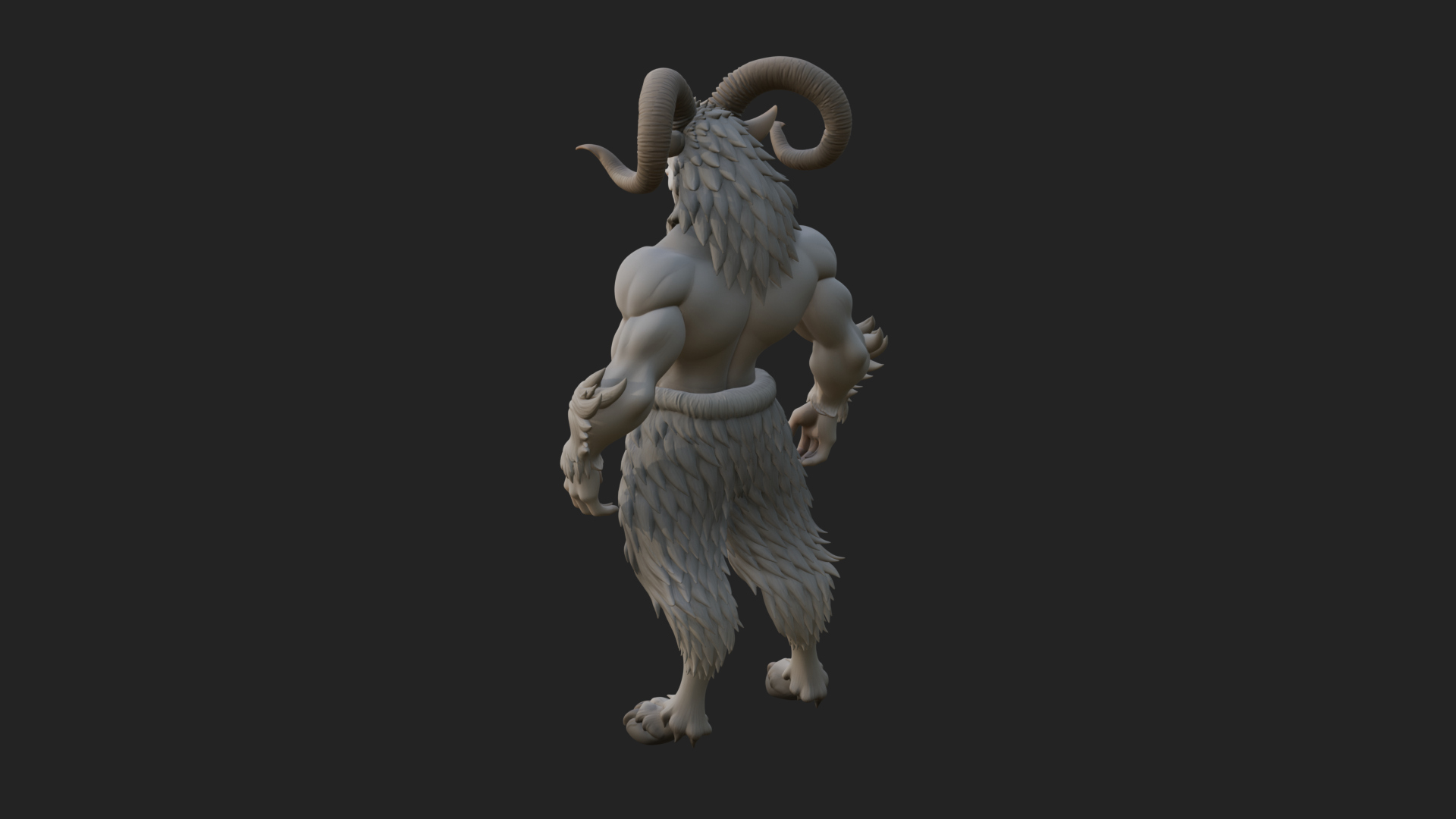 Beastman with Goat Head Statue Design 10 3D Print Model 3D Model