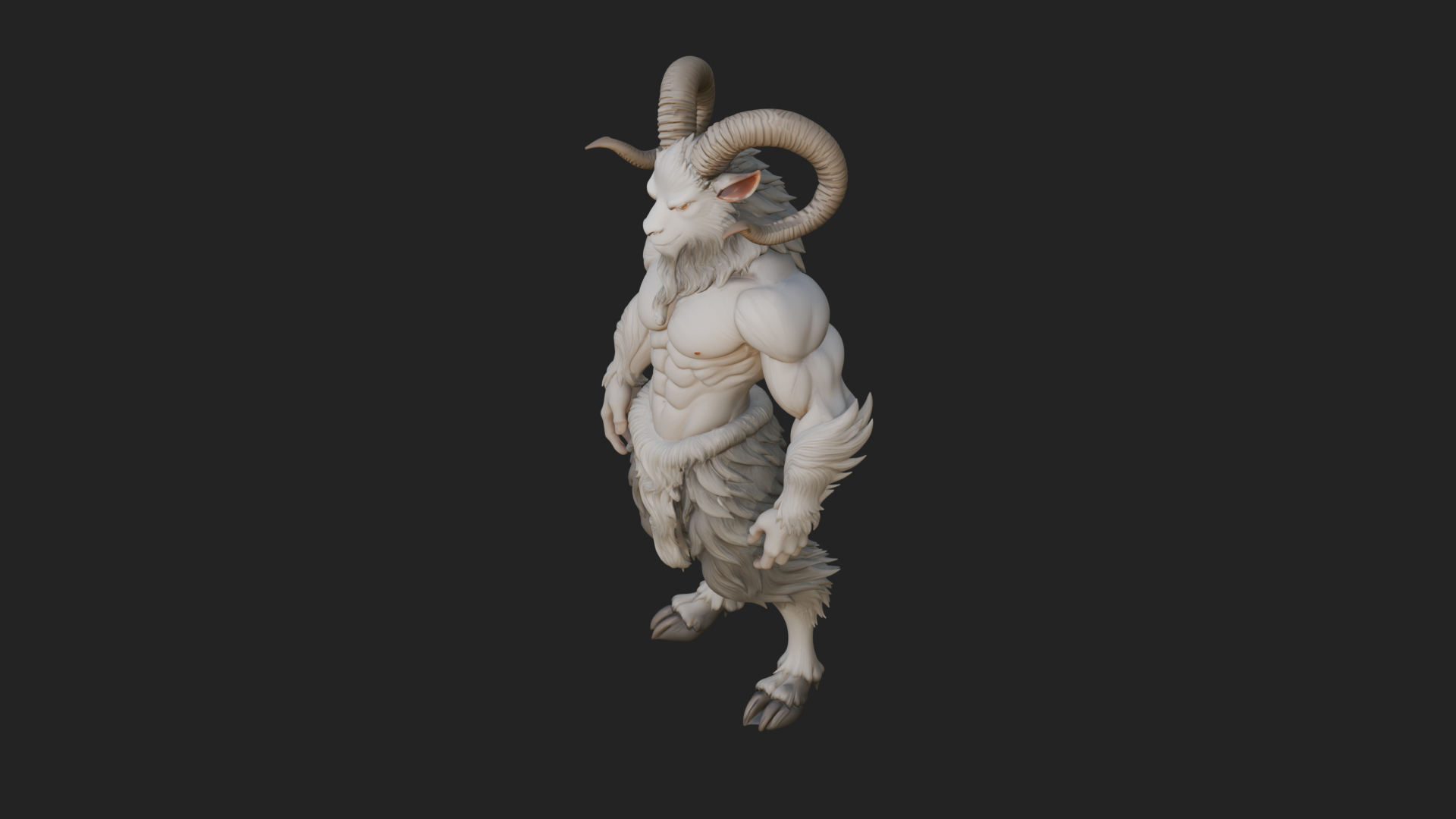 Beastman with Goat Head Statue Design 10 3D Print Model 3D Model