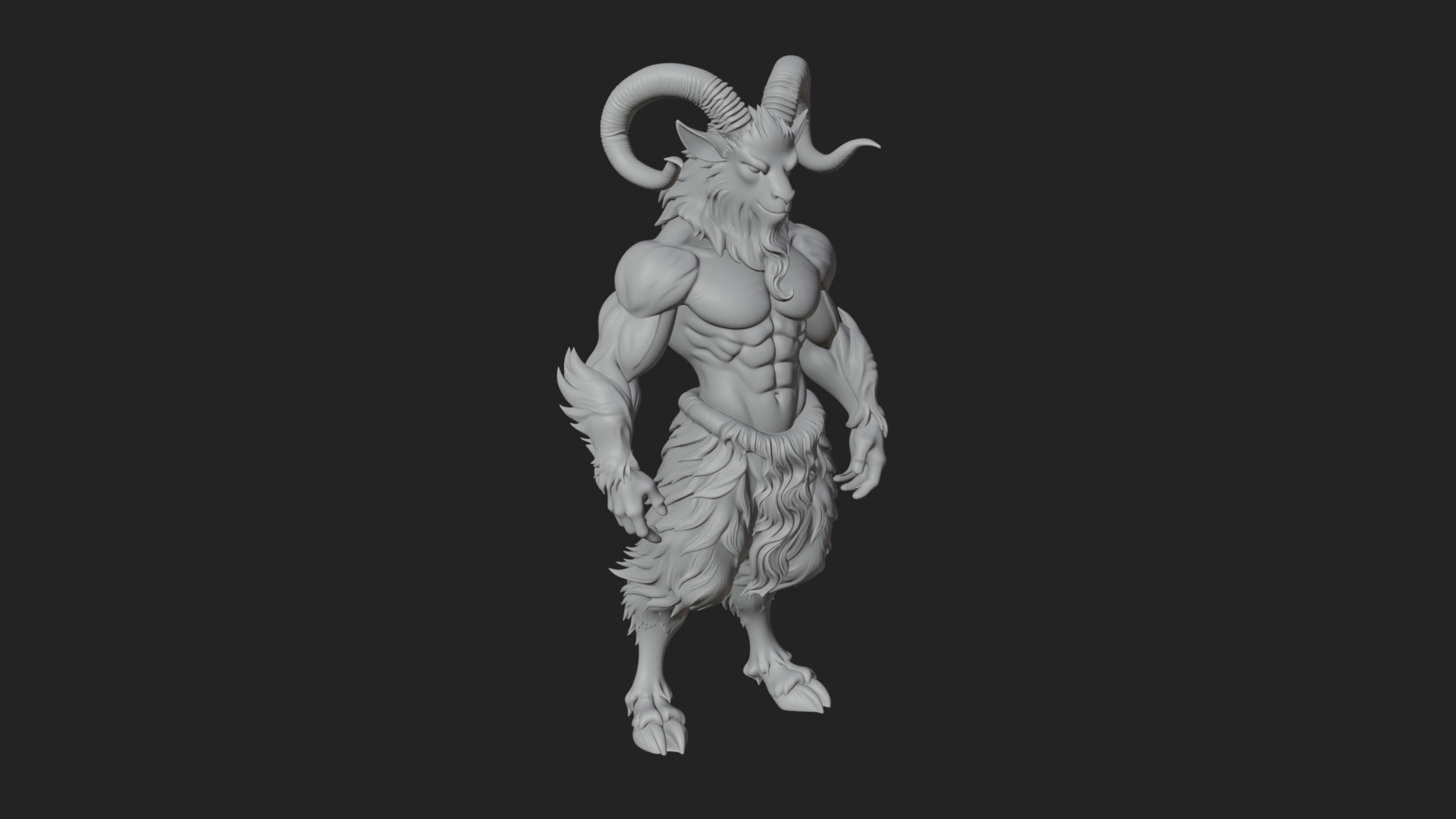Beastman with Goat Head Statue Design 10 3D Print Model 3D Model