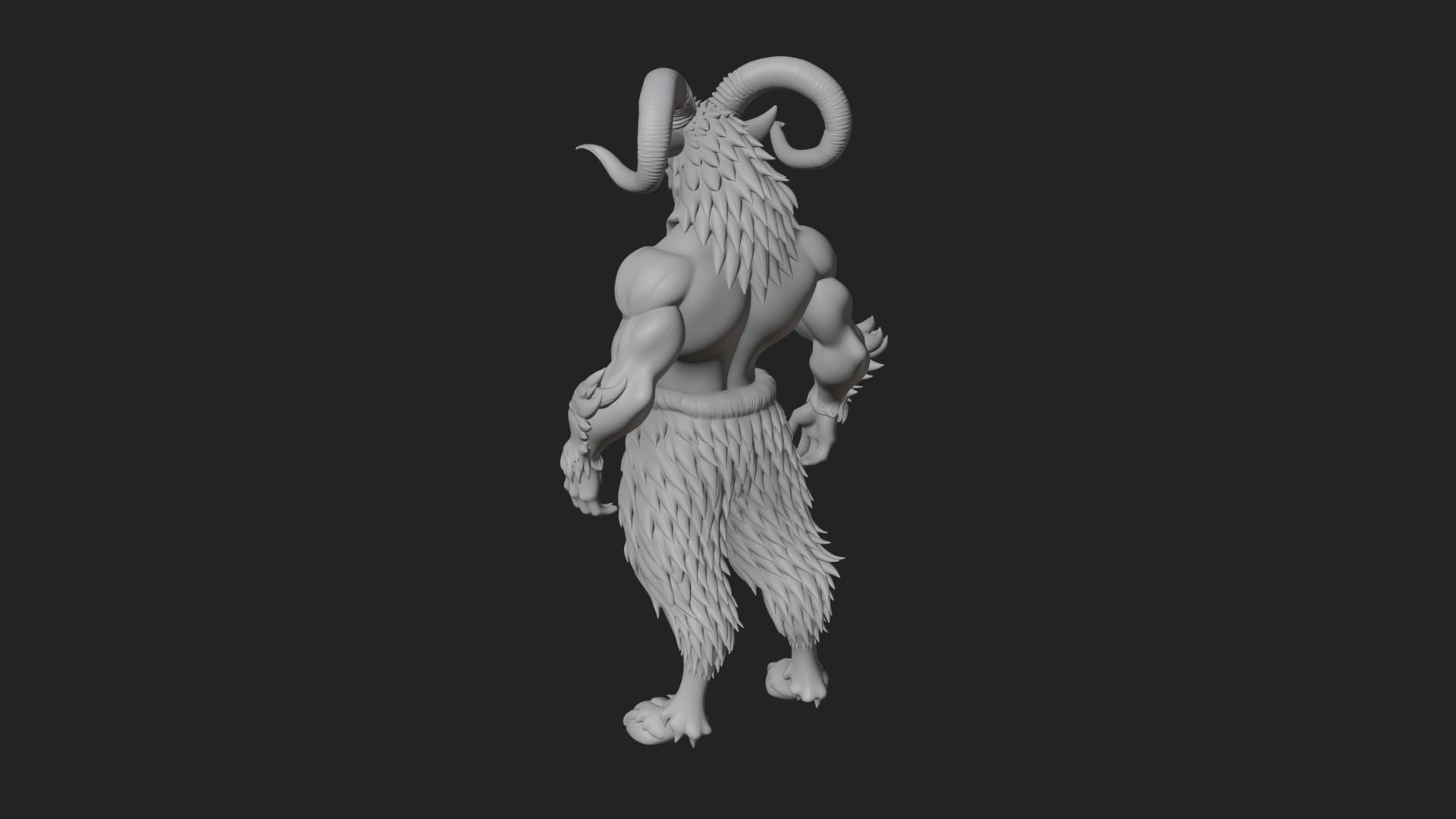 Beastman with Goat Head Statue Design 10 3D Print Model 3D Model