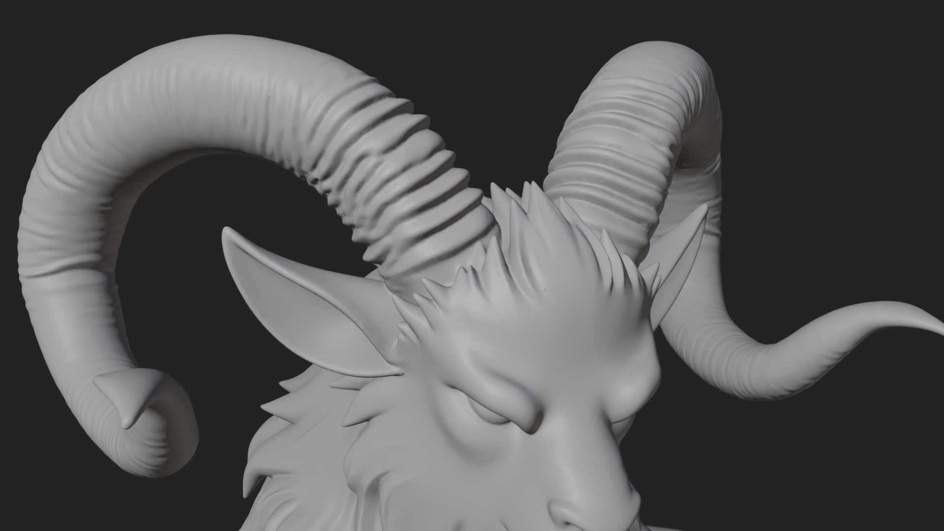 Beastman with Goat Head Statue Design 10 3D Print Model 3D Model