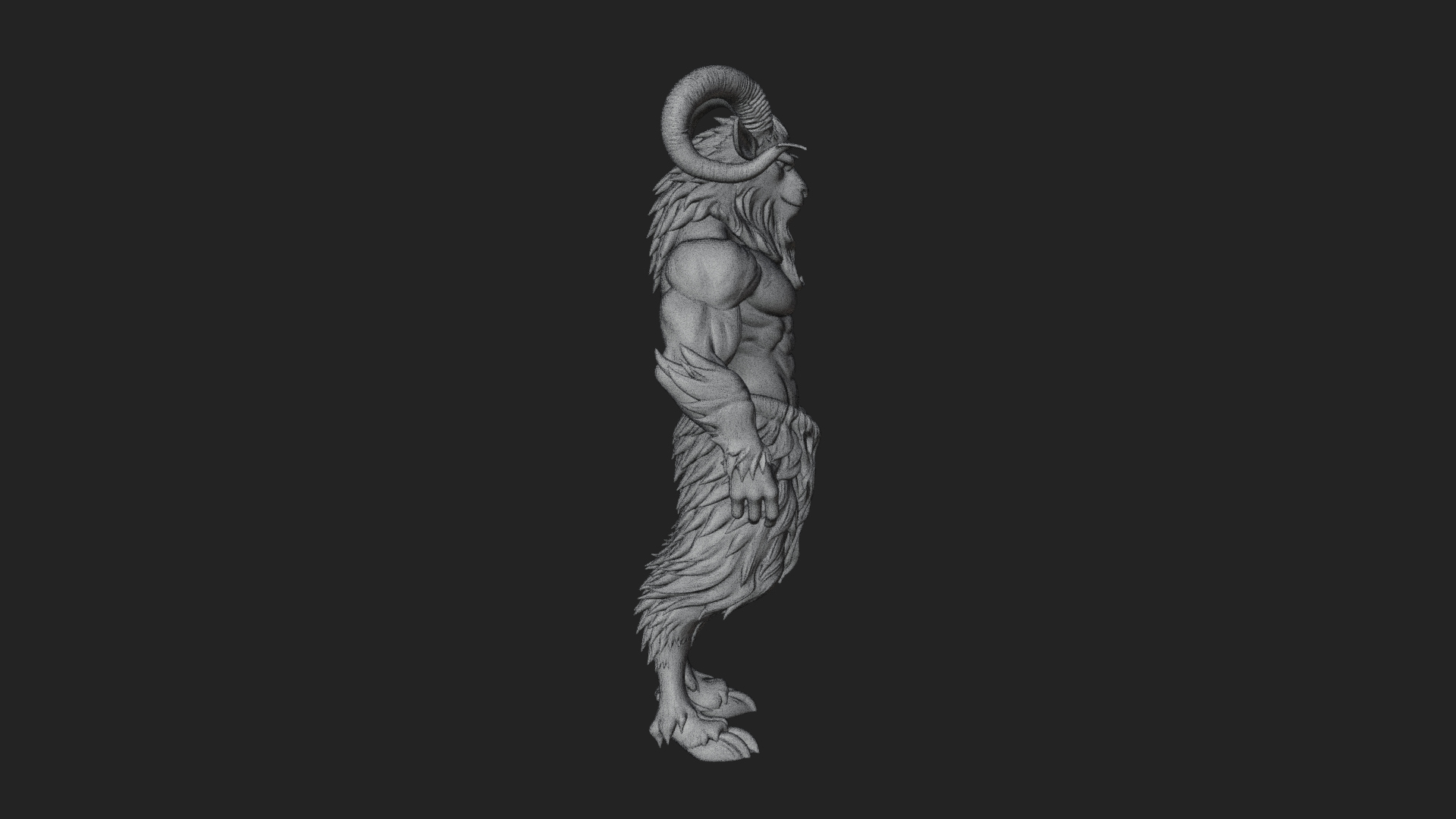 Beastman with Goat Head Statue Design 10 3D Print Model 3D Model
