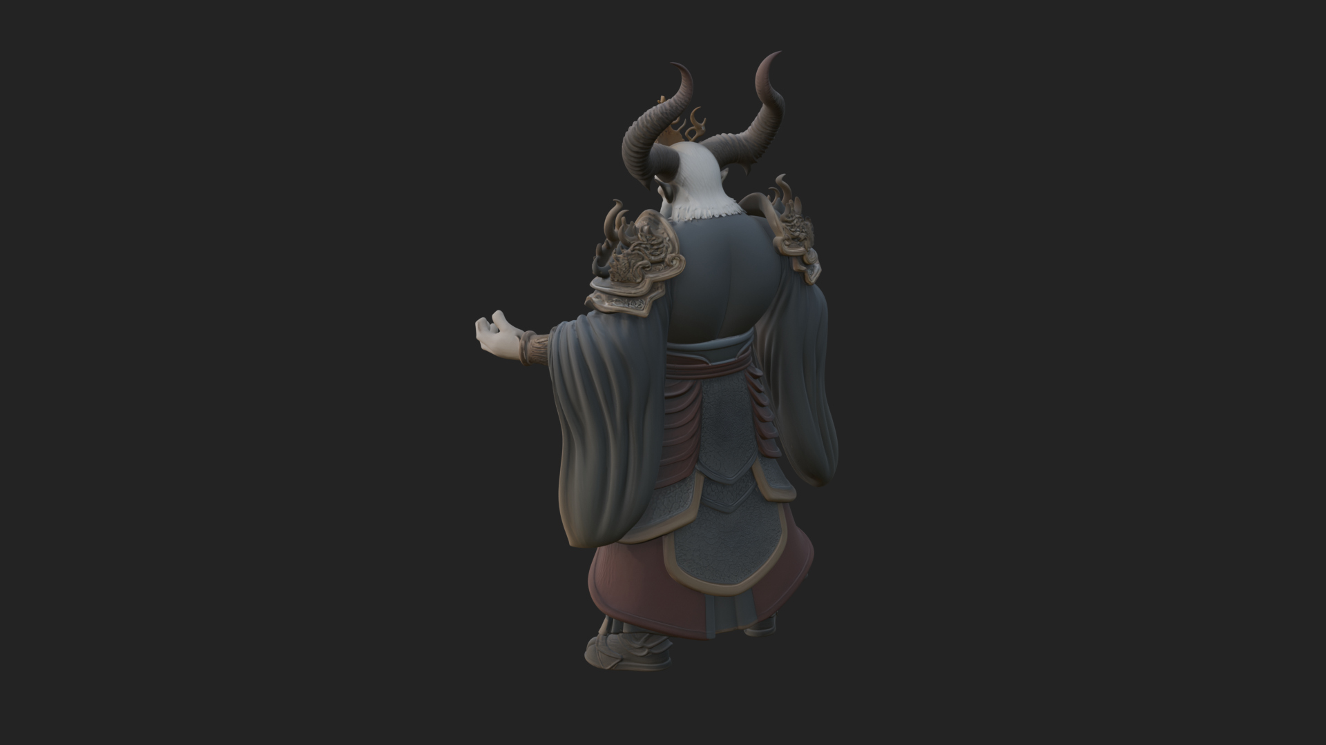 Beastman with Goat Head Statue Design 11 3D Print Model 3D Model