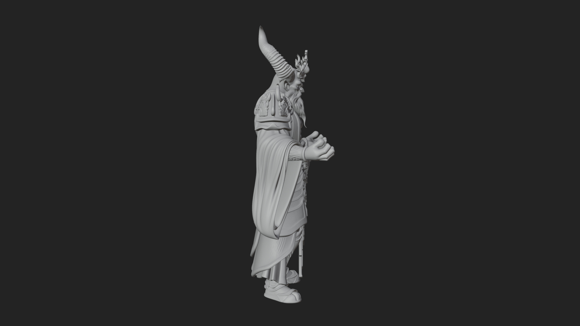 Beastman with Goat Head Statue Design 11 3D Print Model 3D Model