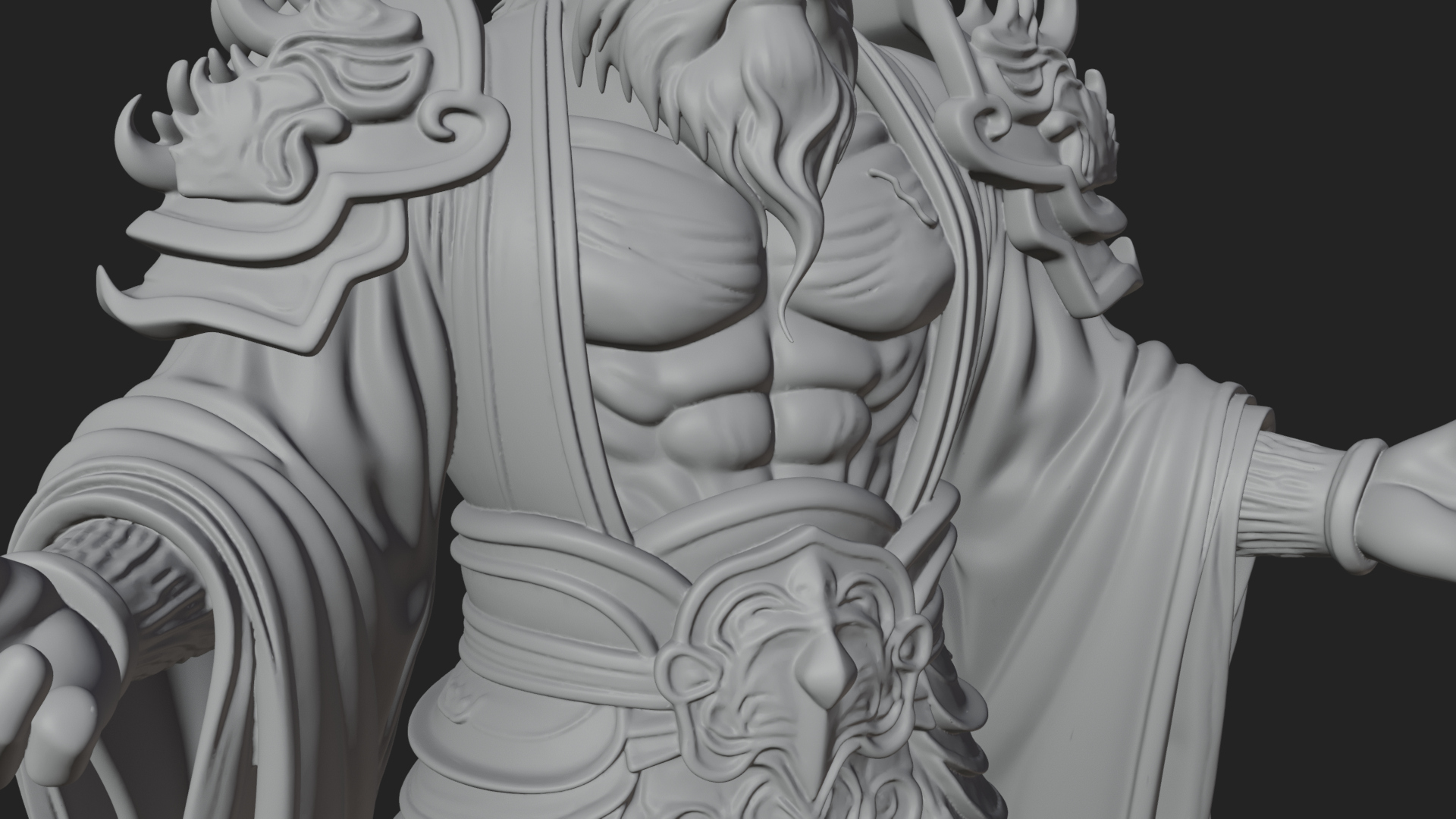 Beastman with Goat Head Statue Design 11 3D Print Model 3D Model