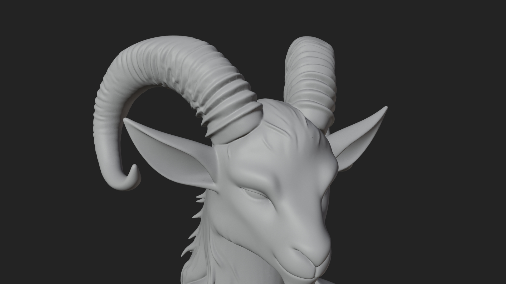 Beastman with Goat Head Statue Design 12 3D Print Model 3D Model