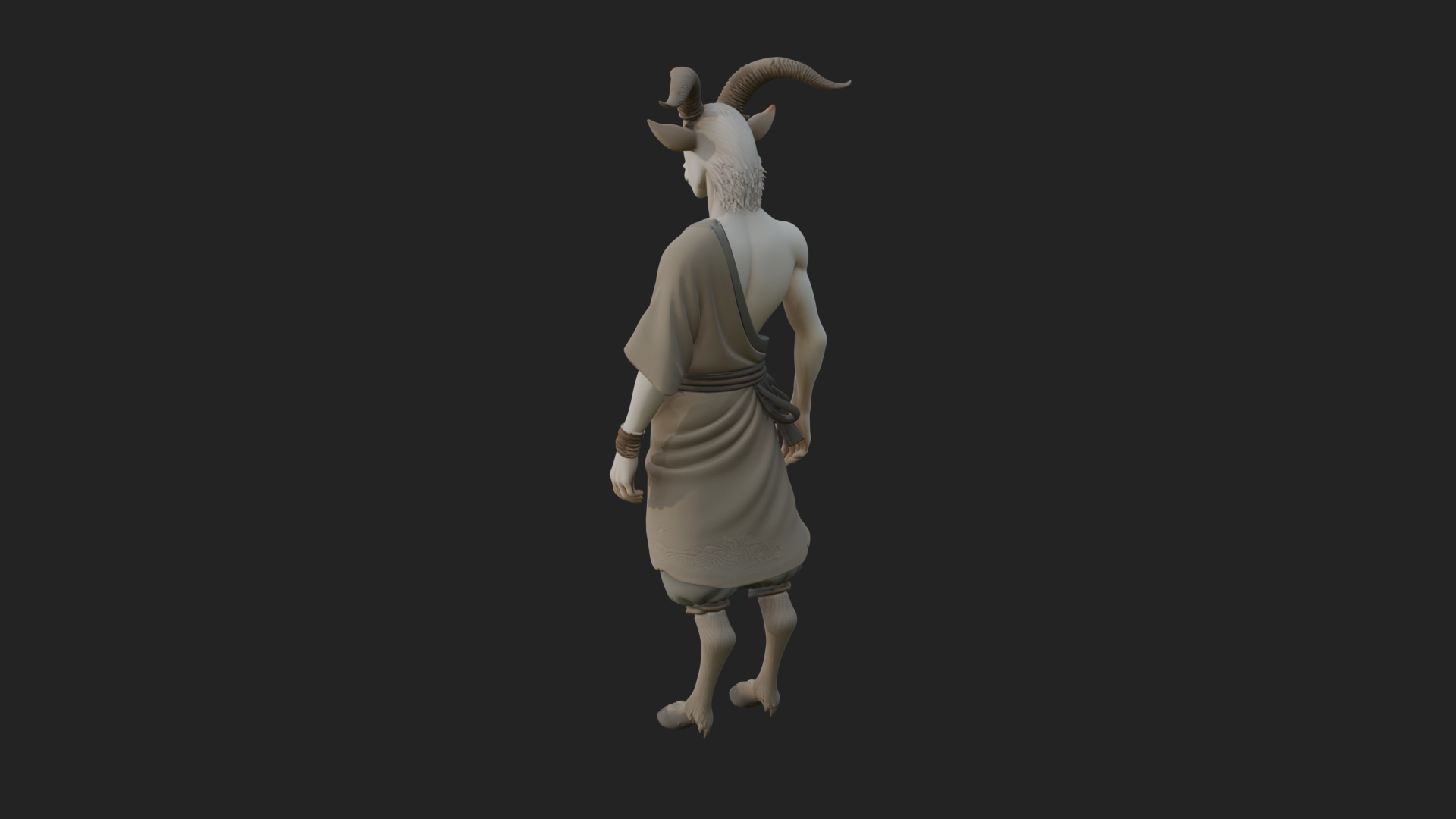 Beastman with Goat Head Statue Design 13 3D Print Model 3D Model