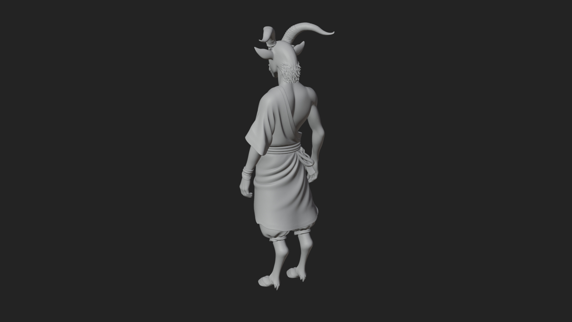 Beastman with Goat Head Statue Design 13 3D Print Model 3D Model