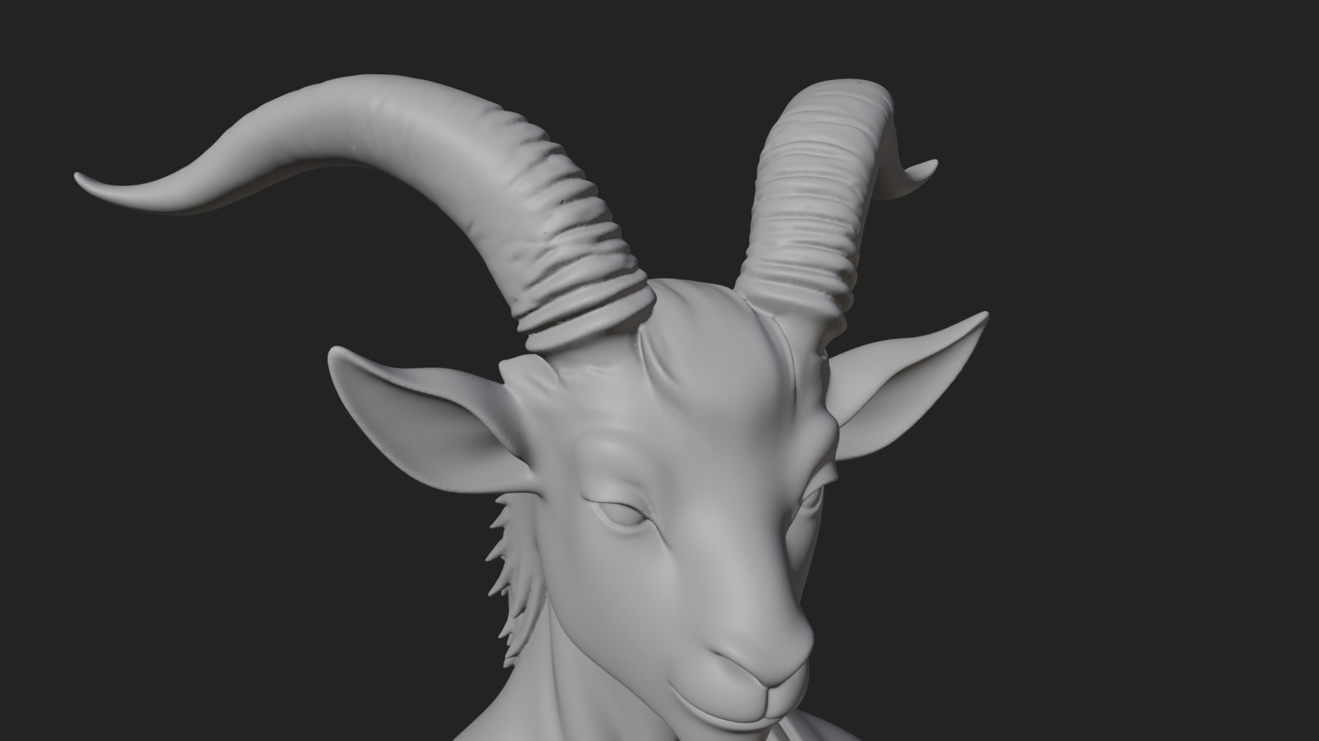 Beastman with Goat Head Statue Design 13 3D Print Model 3D Model