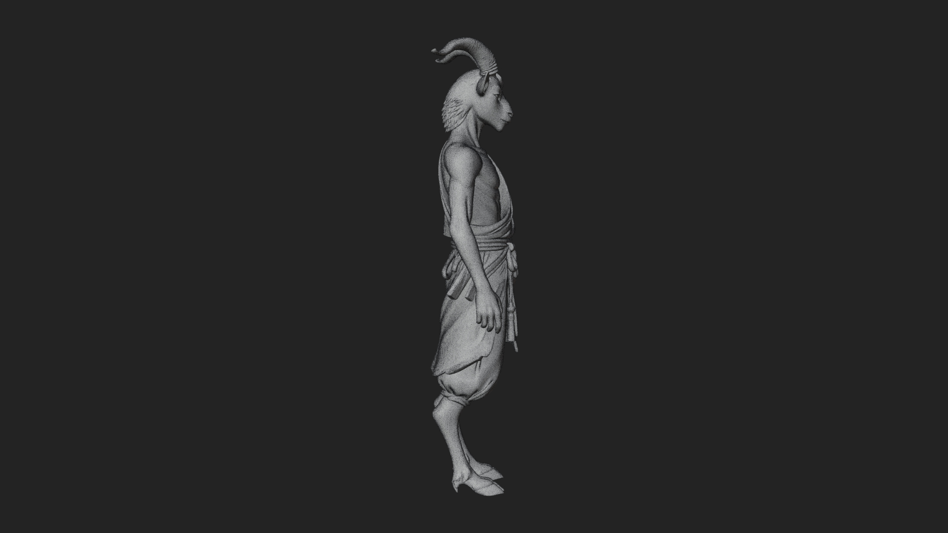 Beastman with Goat Head Statue Design 13 3D Print Model 3D Model