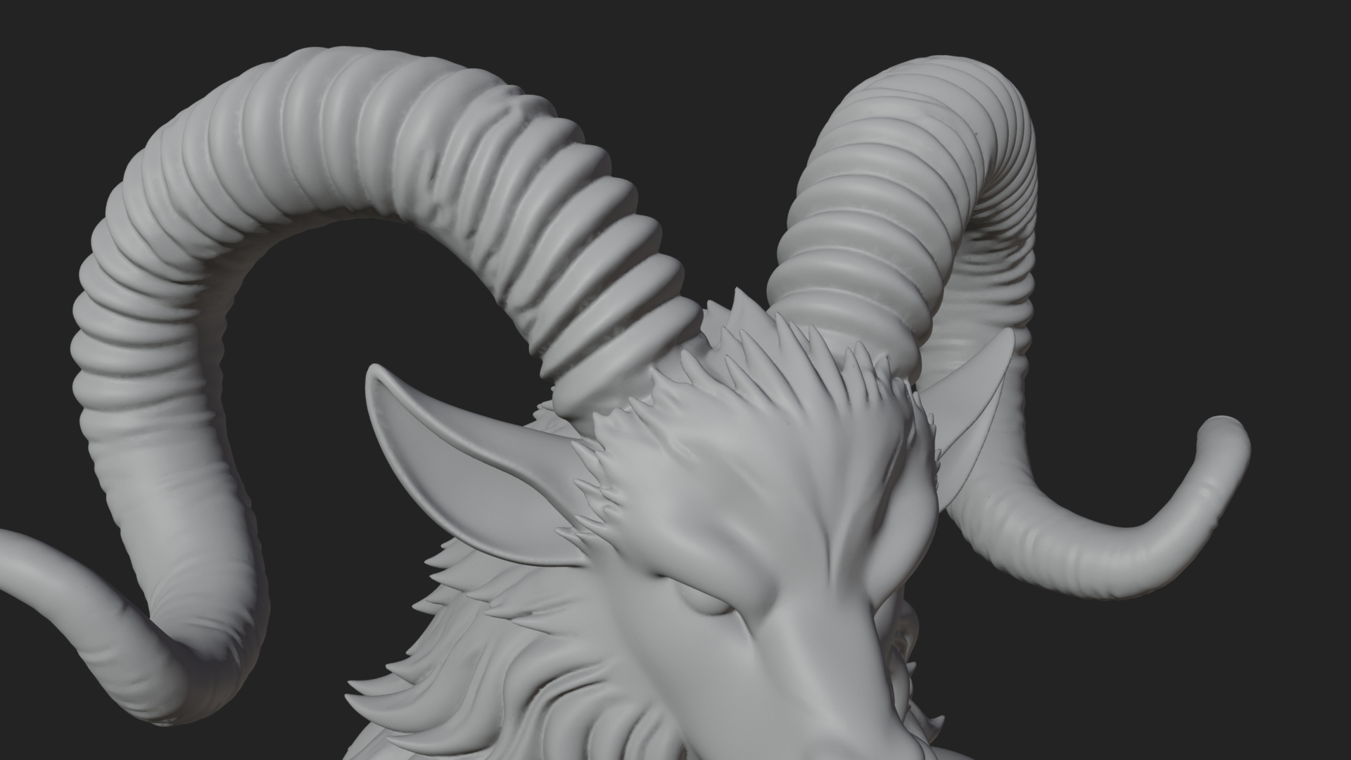 Beastman with Goat Head Statue Design 14 3D Print Model 3D Model