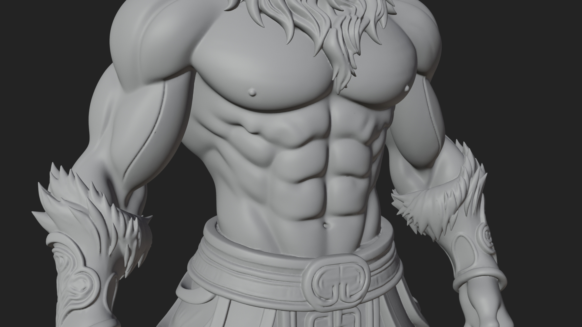 Beastman with Goat Head Statue Design 14 3D Print Model 3D Model