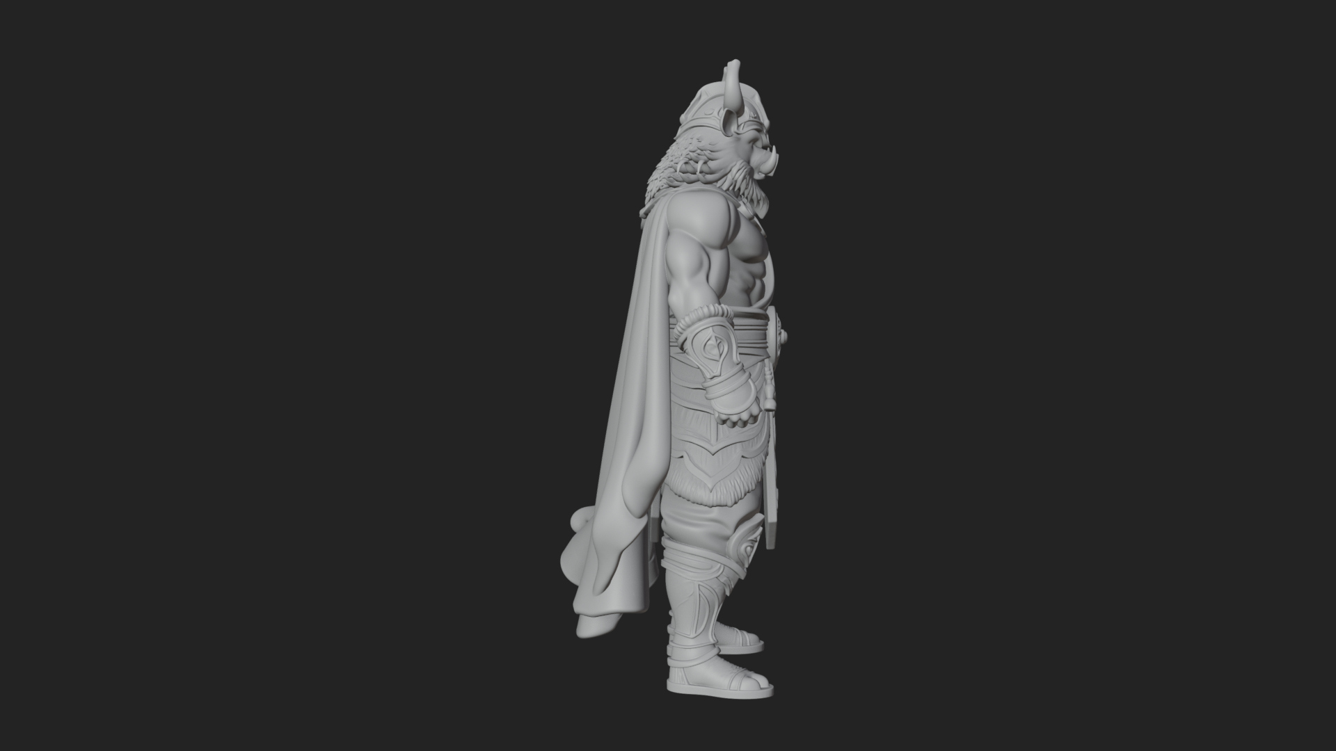 Beastman with Goat Head Statue Design 15 3D Print Model 3D Model