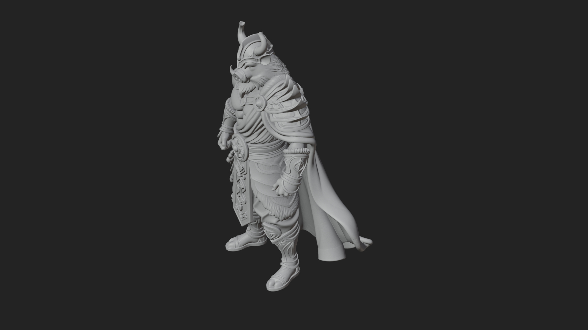 Beastman with Goat Head Statue Design 15 3D Print Model 3D Model