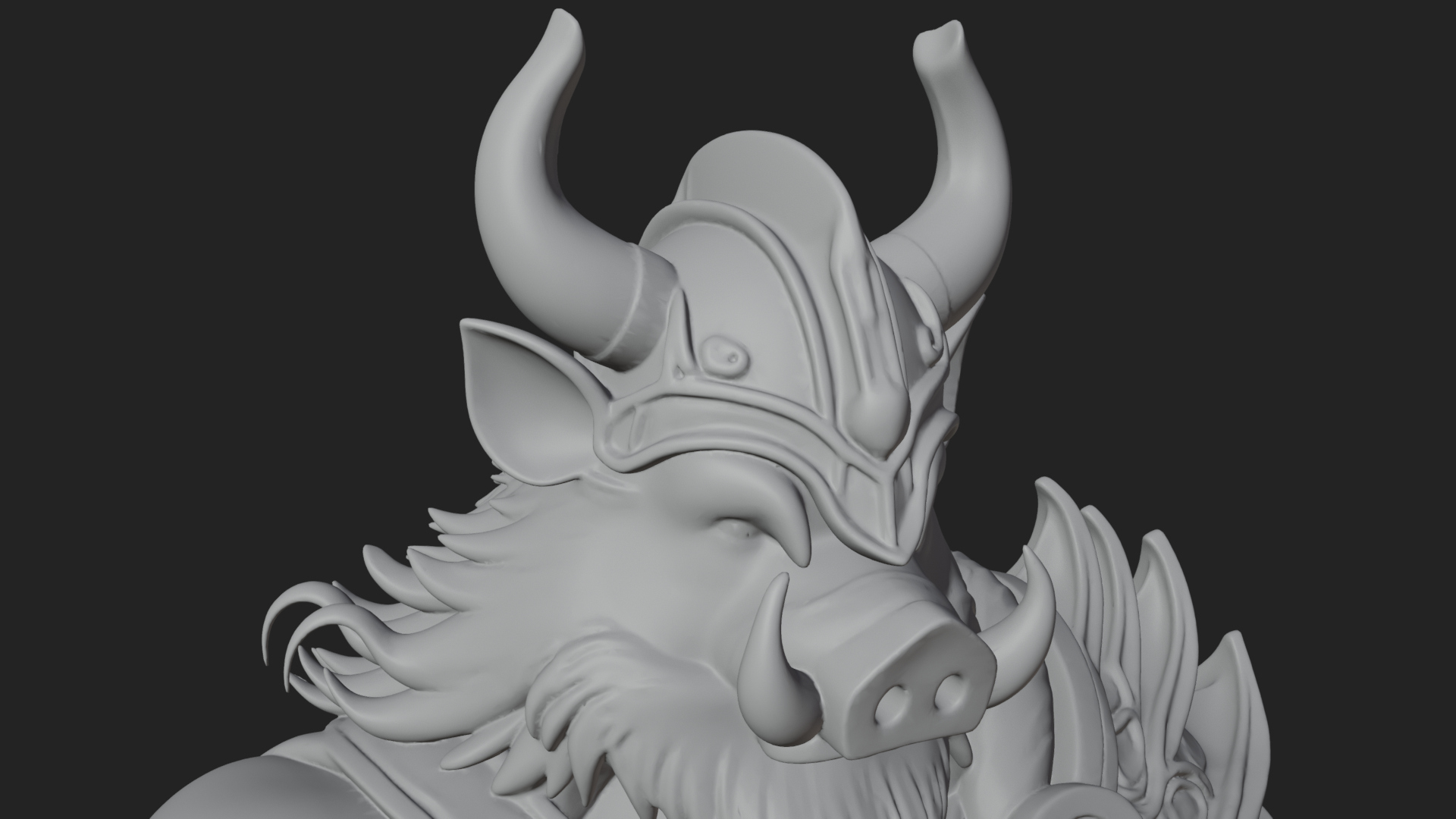 Beastman with Goat Head Statue Design 15 3D Print Model 3D Model