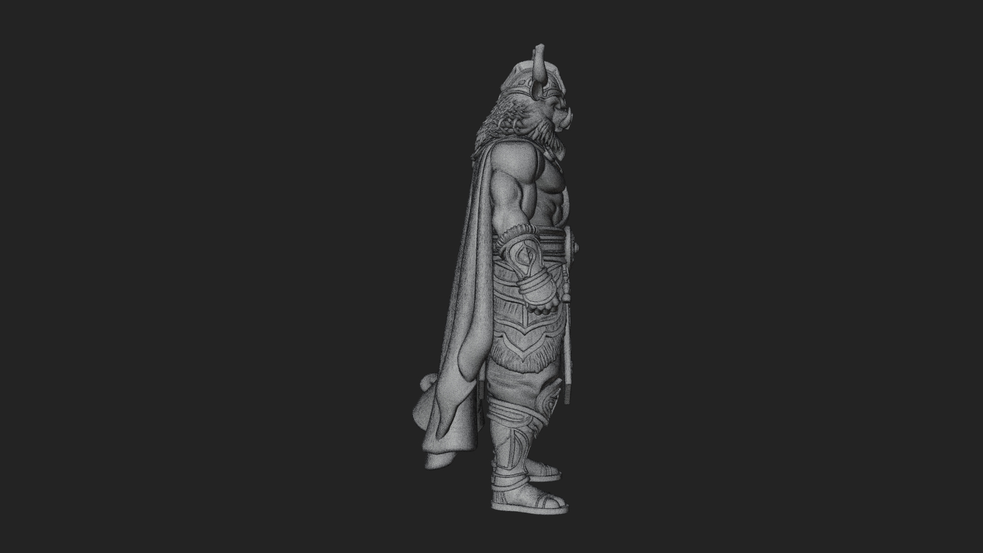Beastman with Goat Head Statue Design 15 3D Print Model 3D Model