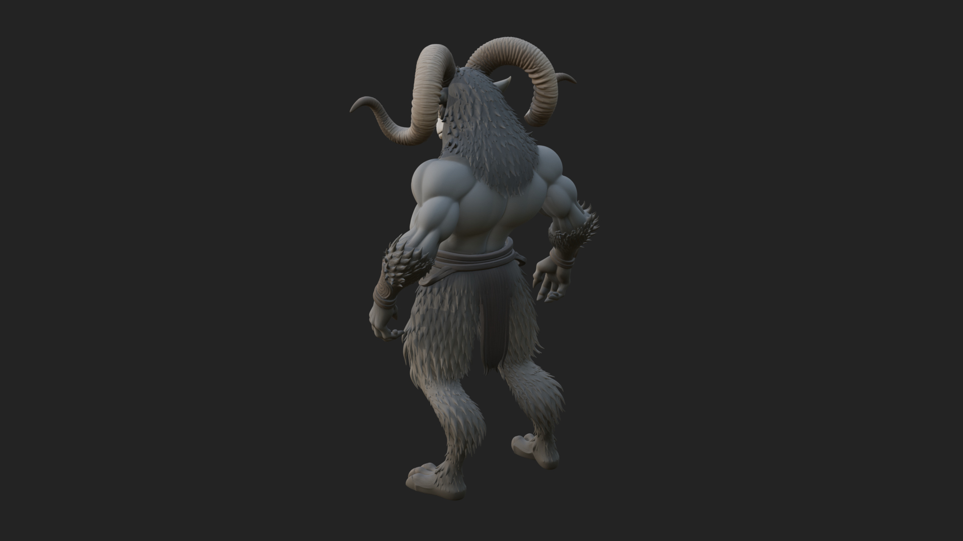 Beastman with Goat Head Statue Design 2 3D Print Model 3D Model