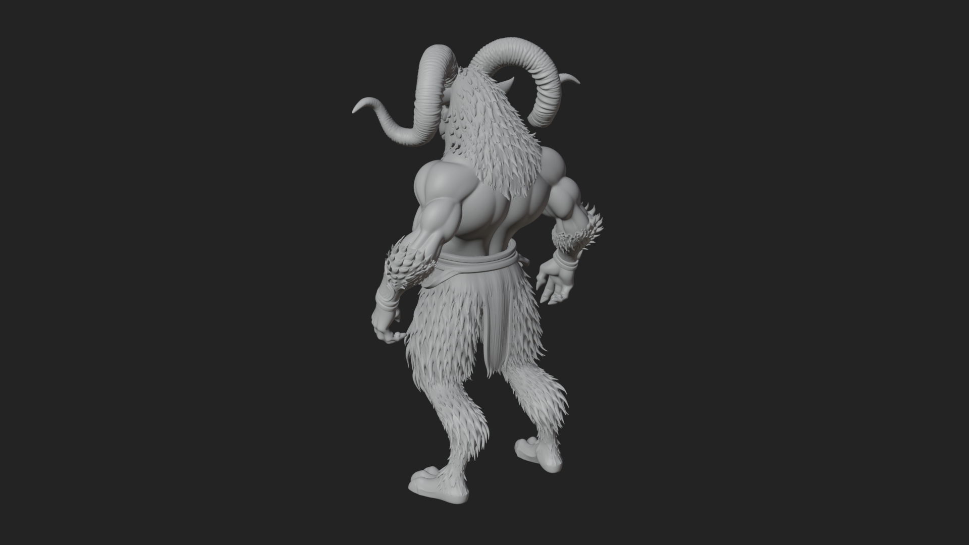 Beastman with Goat Head Statue Design 2 3D Print Model 3D Model