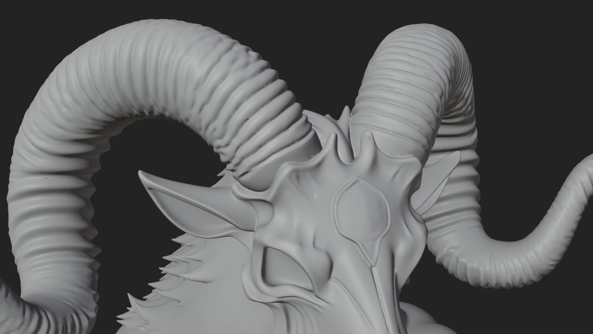 Beastman with Goat Head Statue Design 2 3D Print Model 3D Model