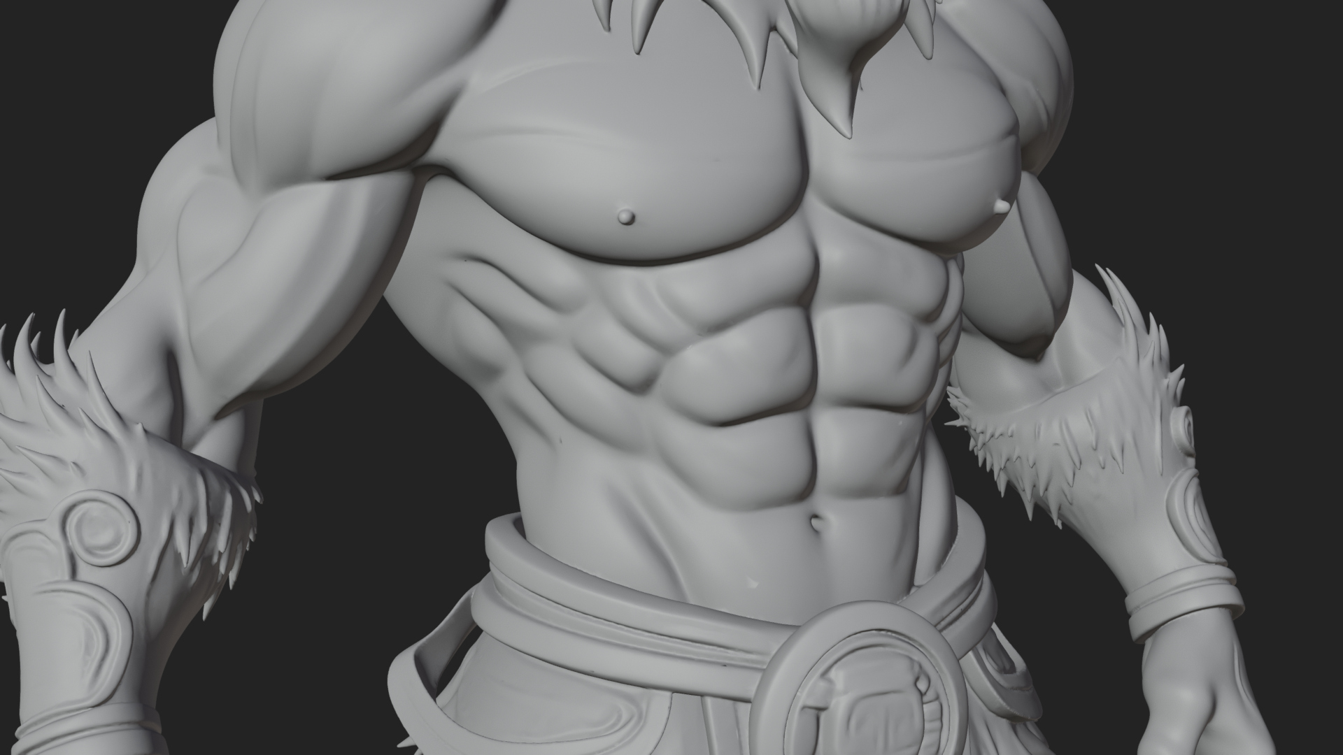 Beastman with Goat Head Statue Design 2 3D Print Model 3D Model