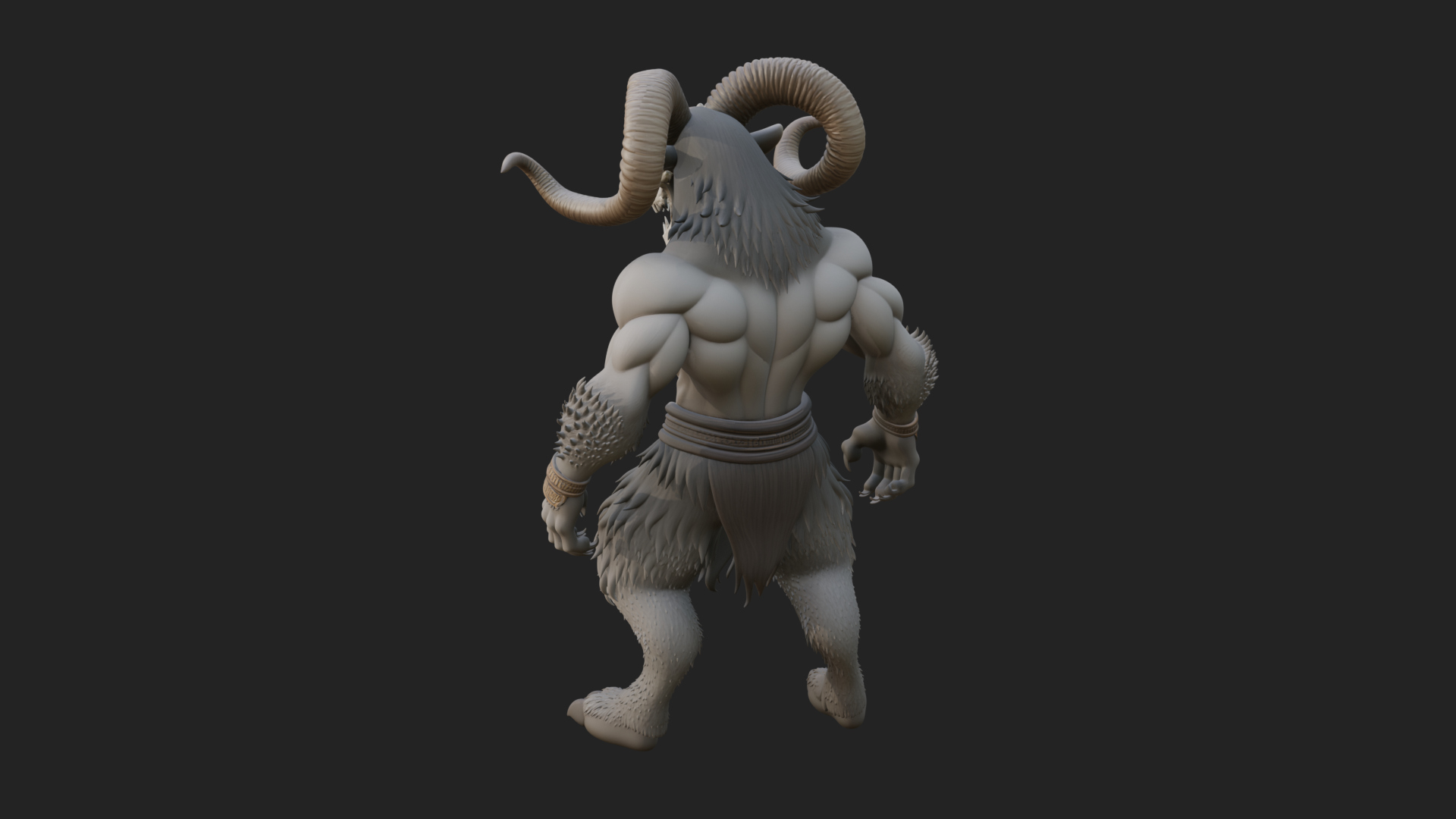 Beastman with Goat Head Statue Design 3 3D Print Model 3D Model