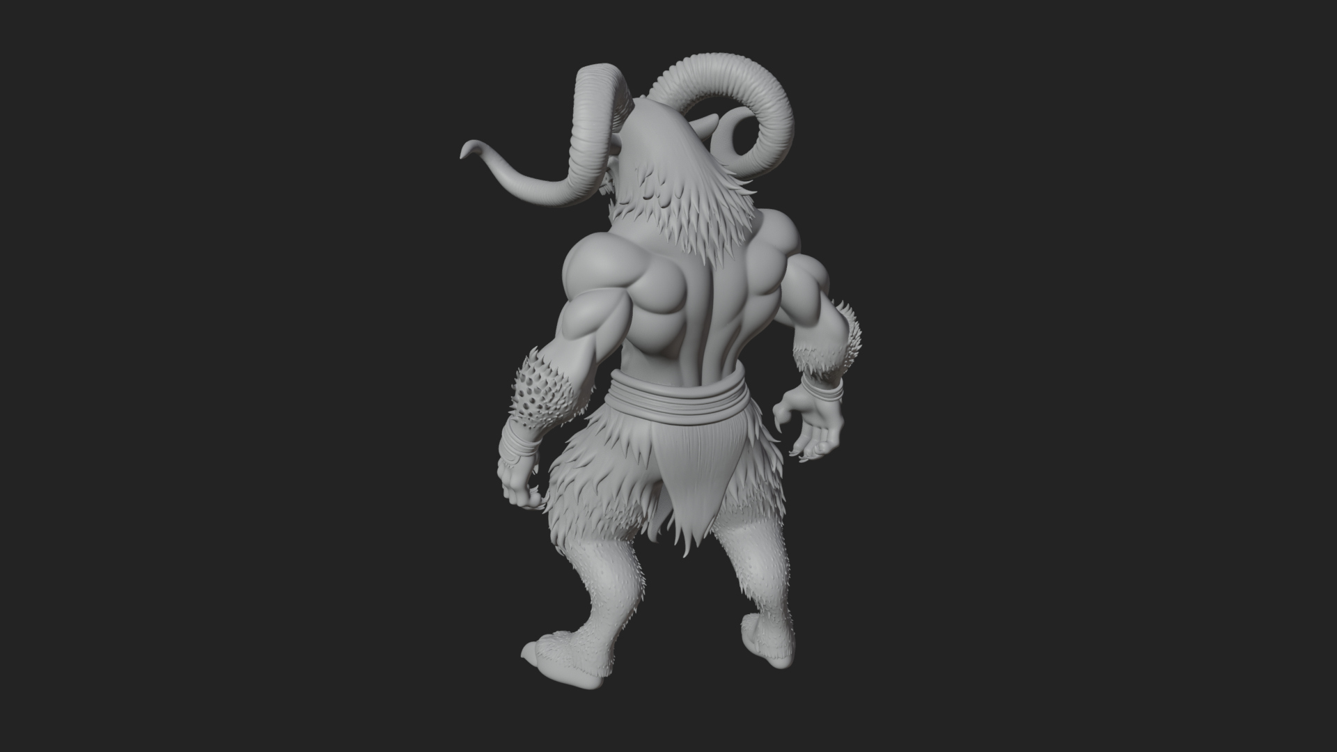 Beastman with Goat Head Statue Design 3 3D Print Model 3D Model