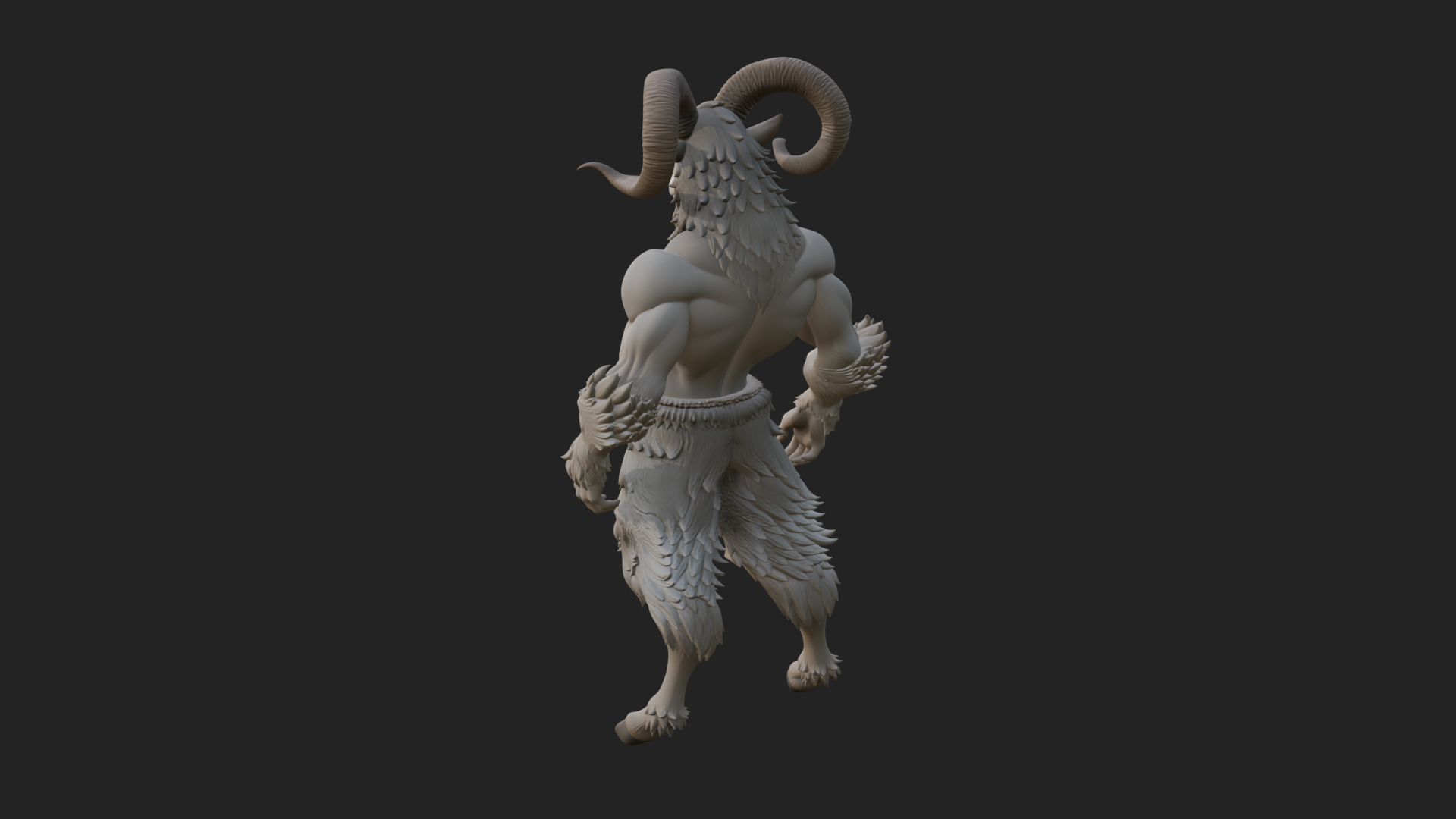 Beastman with Goat Head Statue Design 4 3D Print Model 3D Model