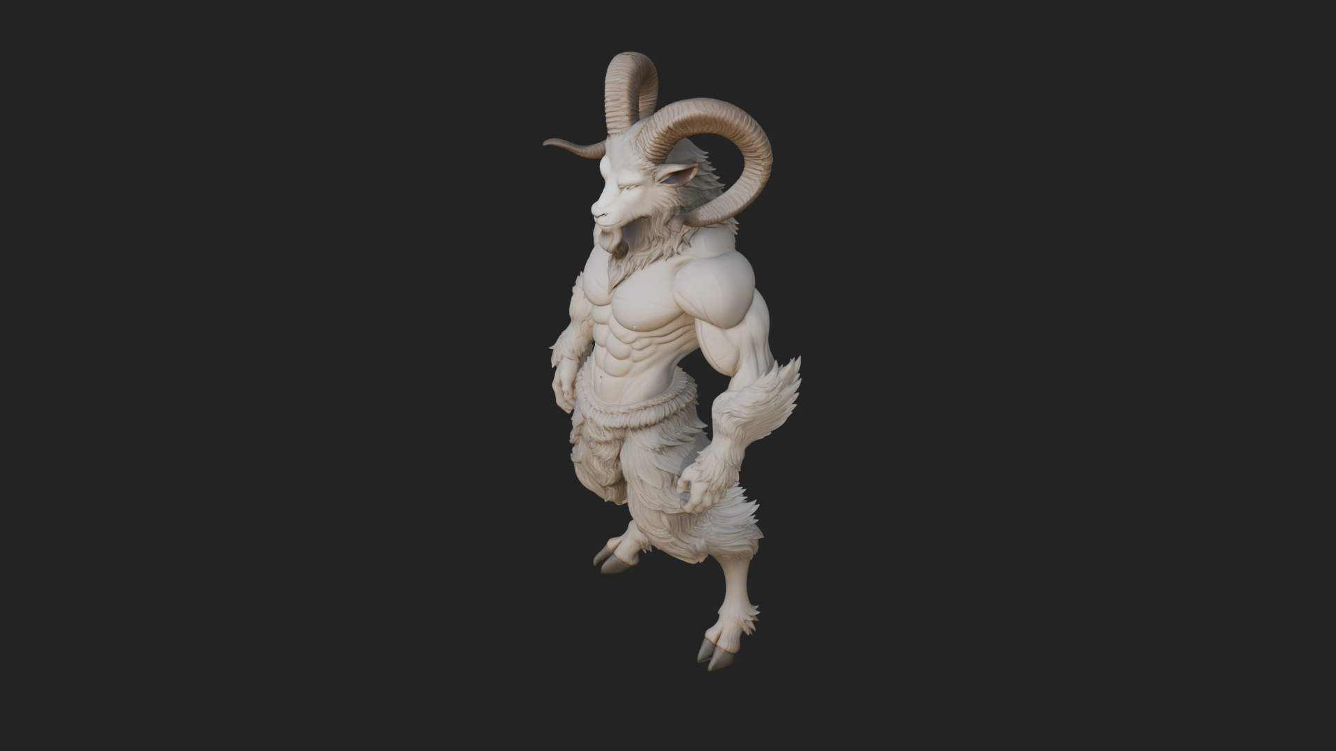 Beastman with Goat Head Statue Design 4 3D Print Model 3D Model