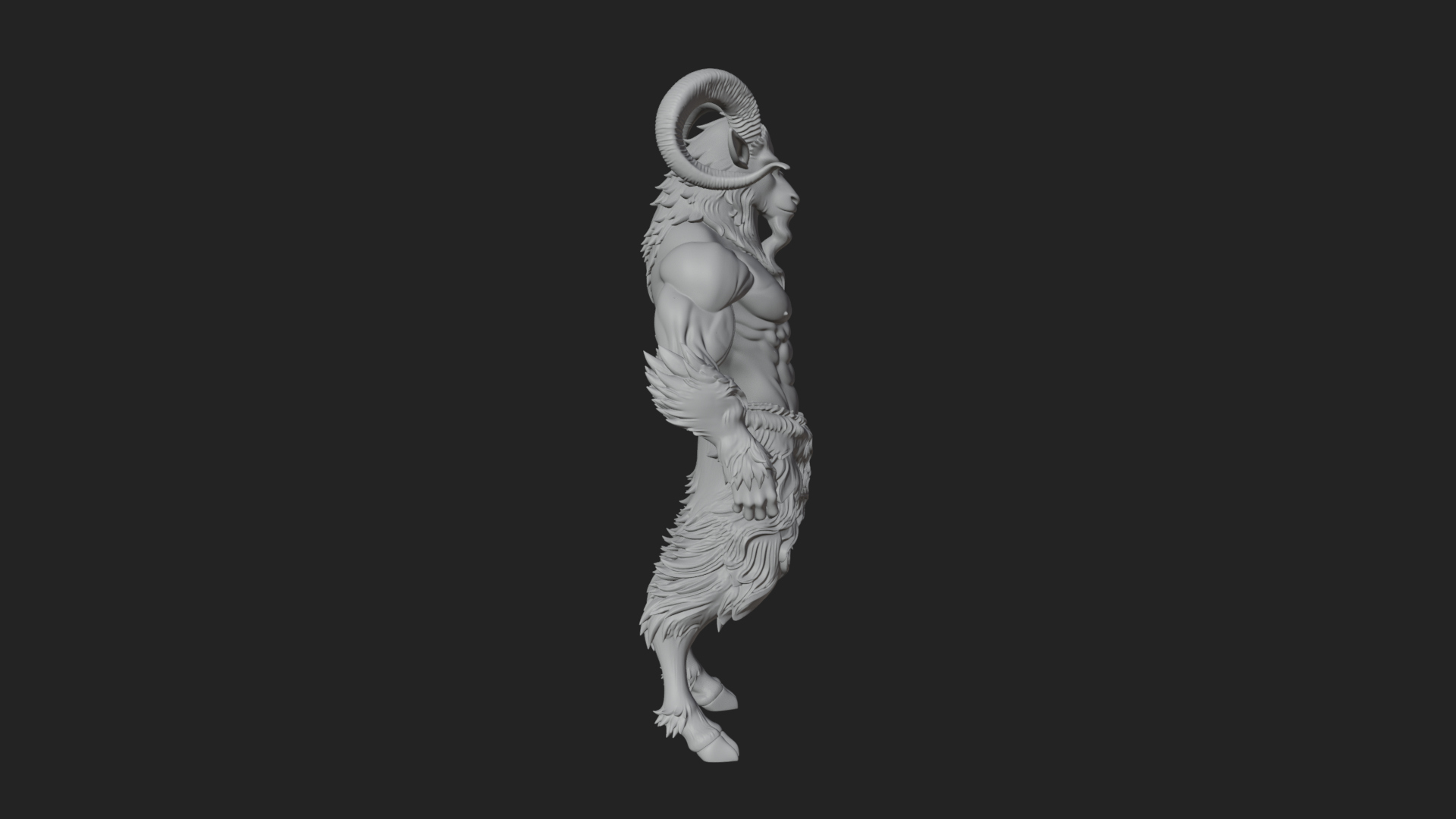 Beastman with Goat Head Statue Design 4 3D Print Model 3D Model