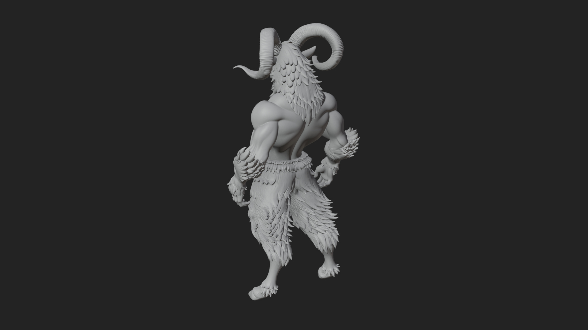 Beastman with Goat Head Statue Design 4 3D Print Model 3D Model