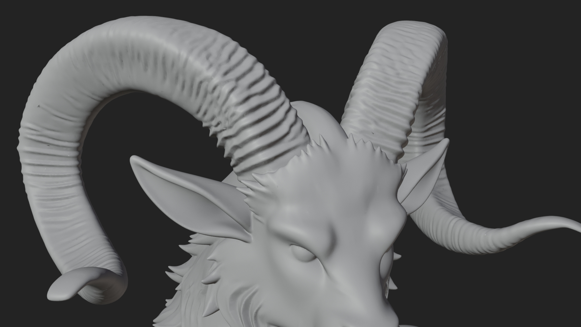 Beastman with Goat Head Statue Design 4 3D Print Model 3D Model