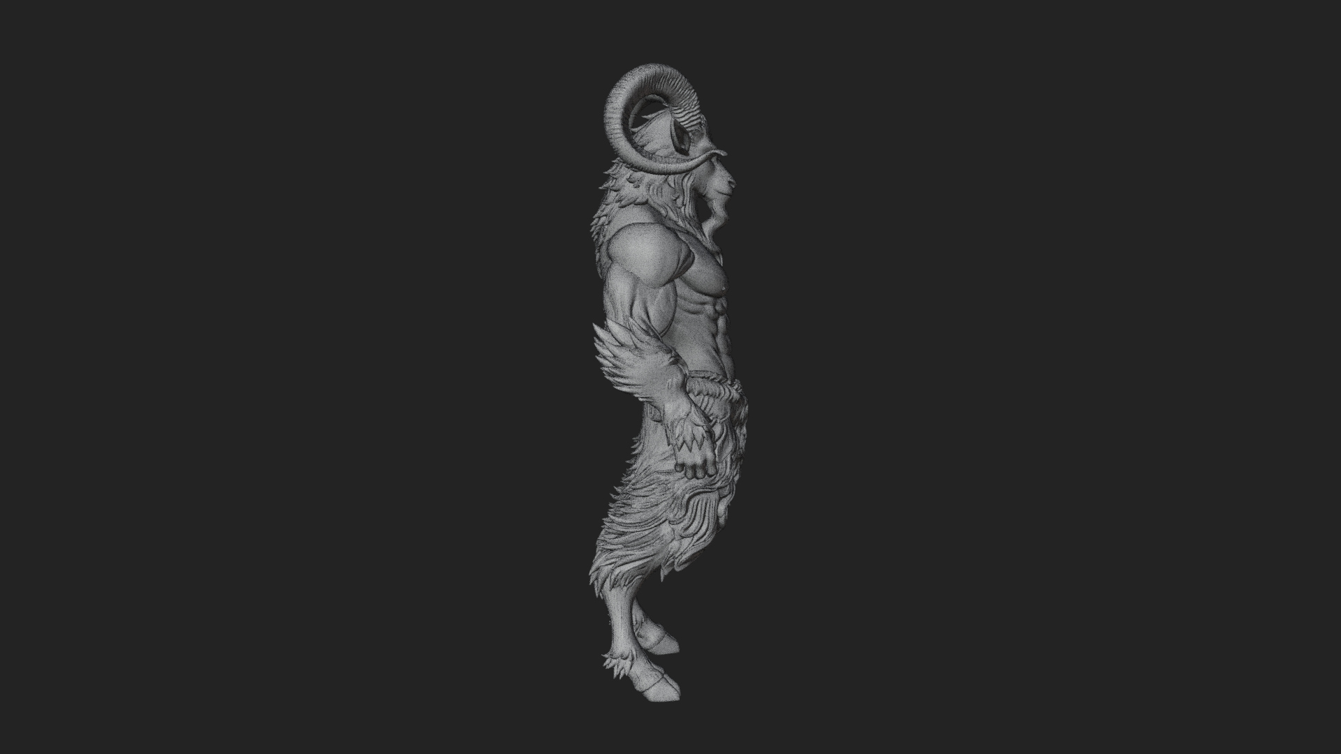 Beastman with Goat Head Statue Design 4 3D Print Model 3D Model