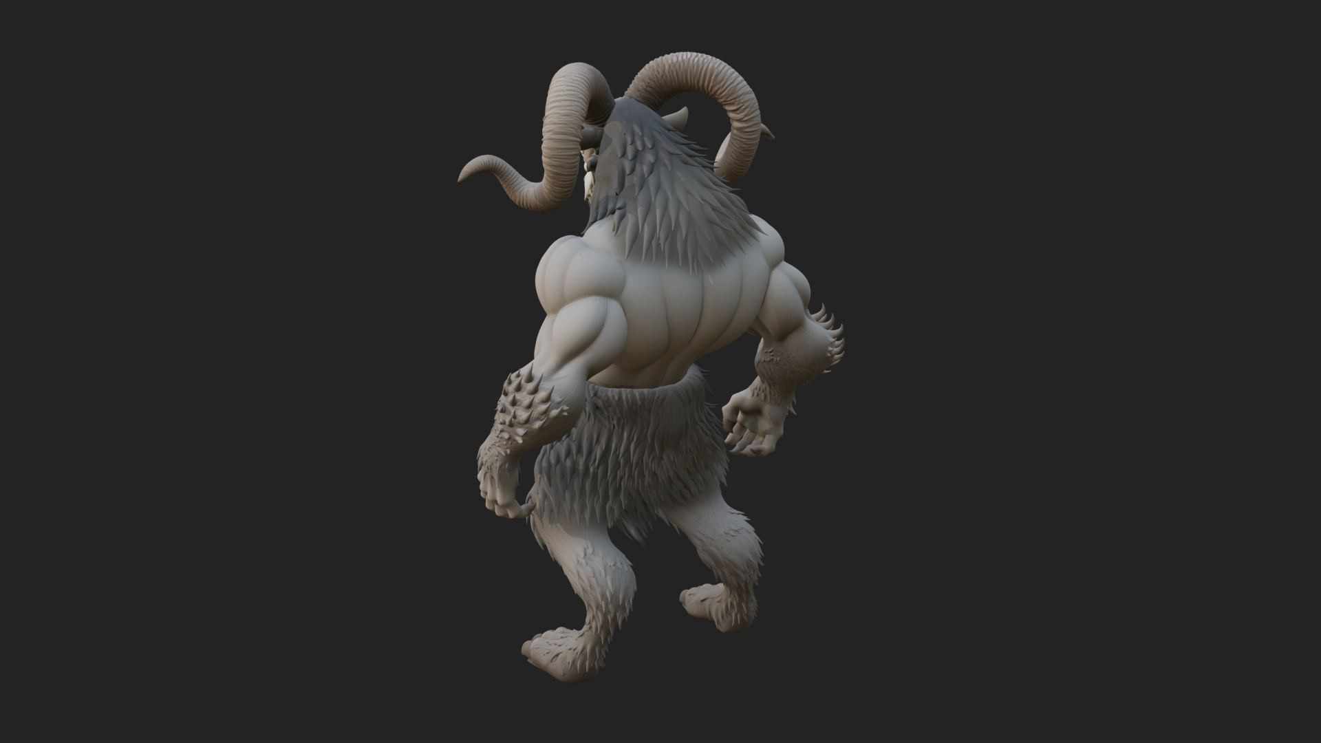 Beastman with Goat Head Statue Design 5 3D Print Model 3D Model
