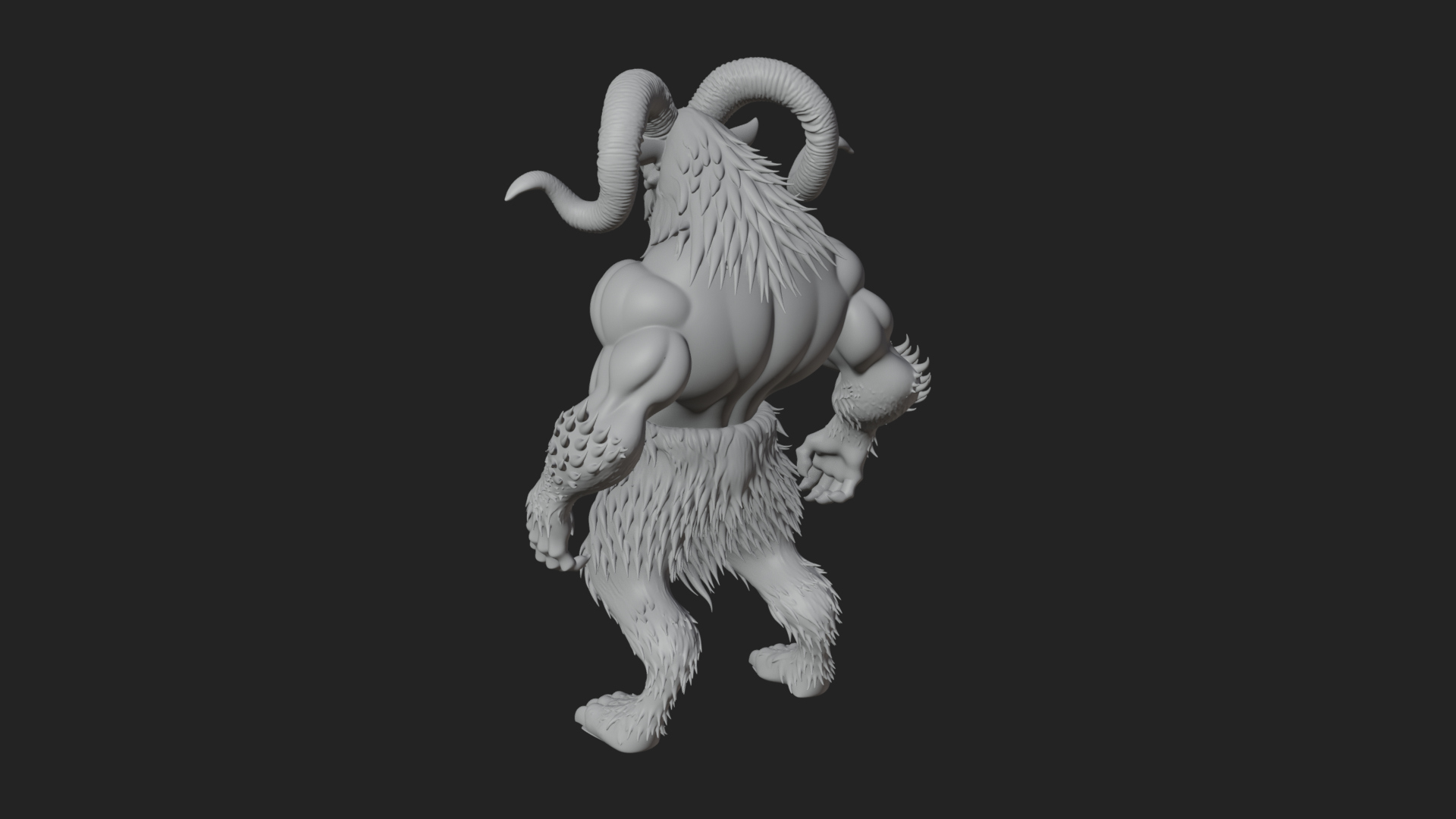 Beastman with Goat Head Statue Design 5 3D Print Model 3D Model
