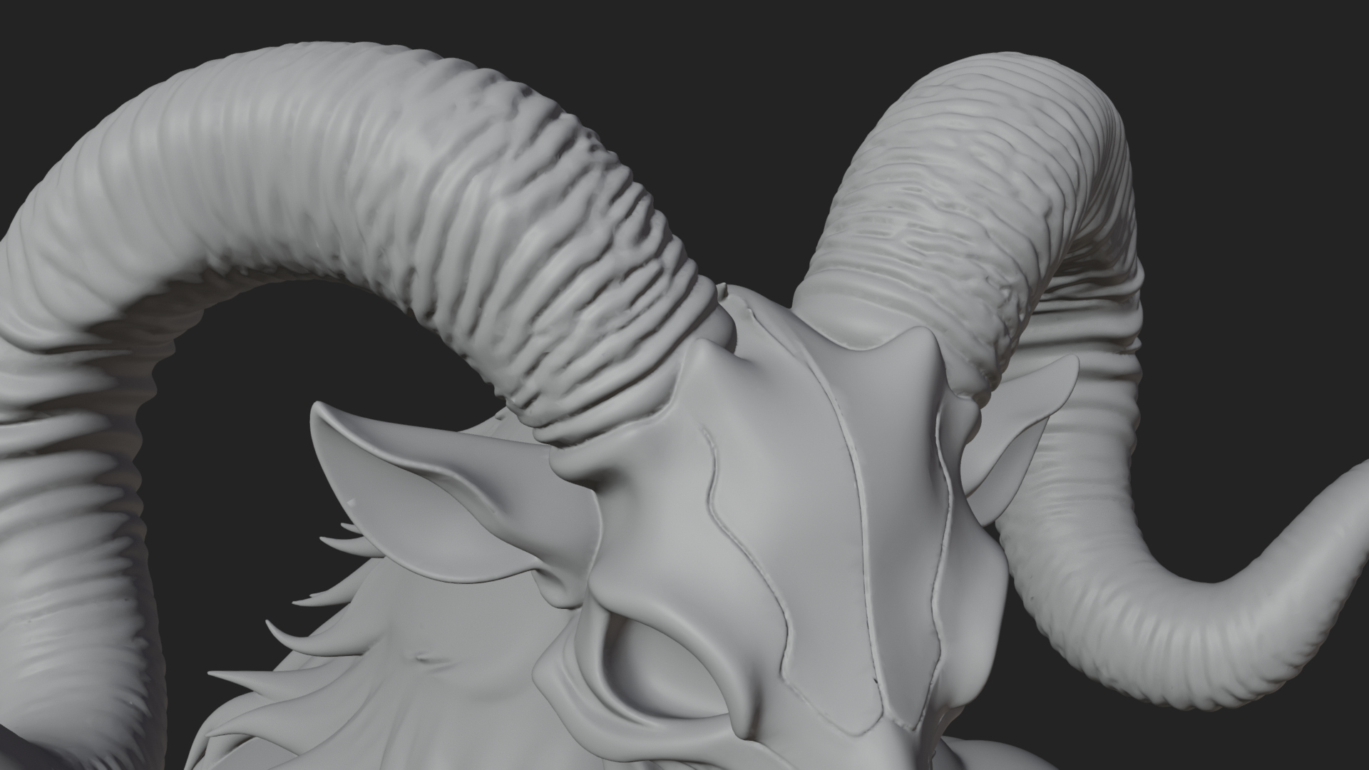 Beastman with Goat Head Statue Design 5 3D Print Model 3D Model