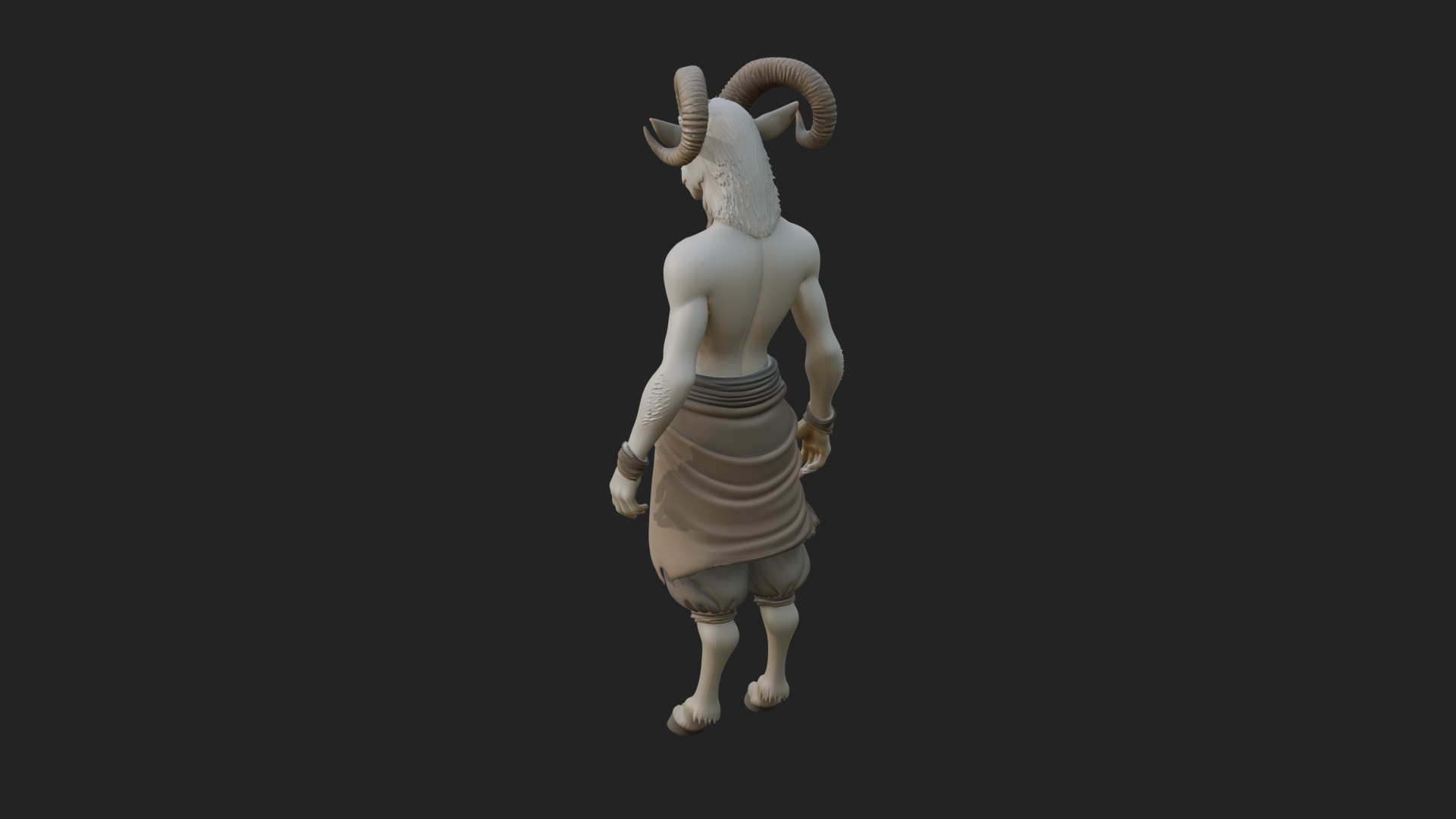 Beastman with Goat Head Statue Design 6 3D Print Model 3D Model