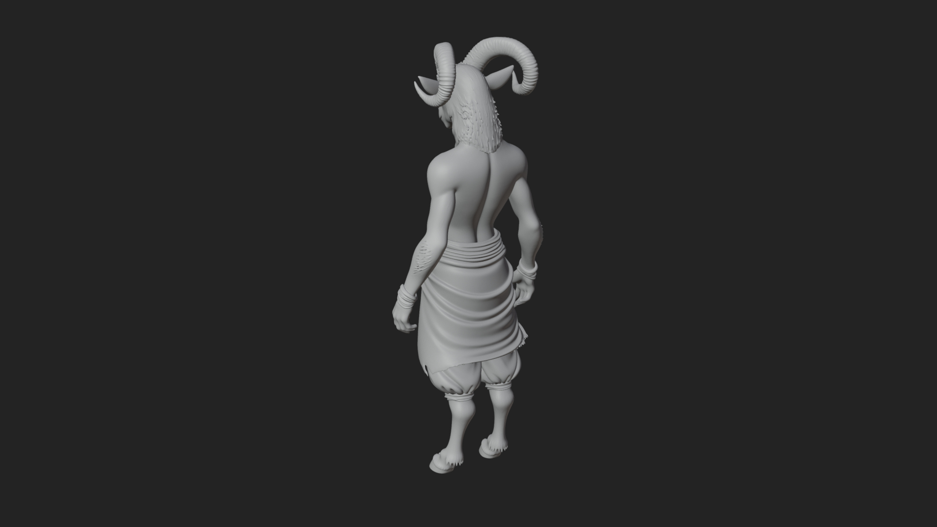 Beastman with Goat Head Statue Design 6 3D Print Model 3D Model