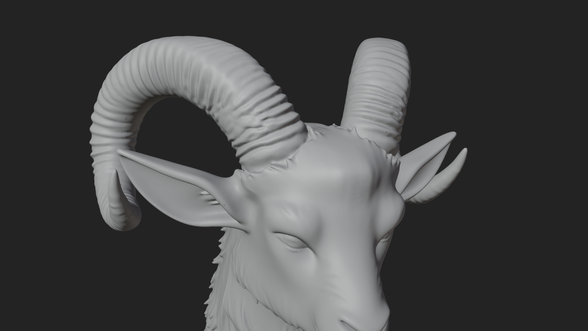 Beastman with Goat Head Statue Design 6 3D Print Model 3D Model