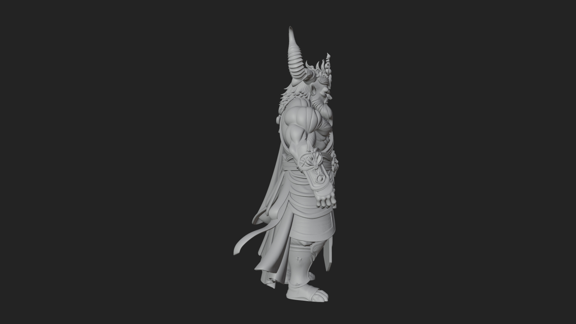 Beastman with Goat Head Statue Design 7 3D Print Model 3D Model
