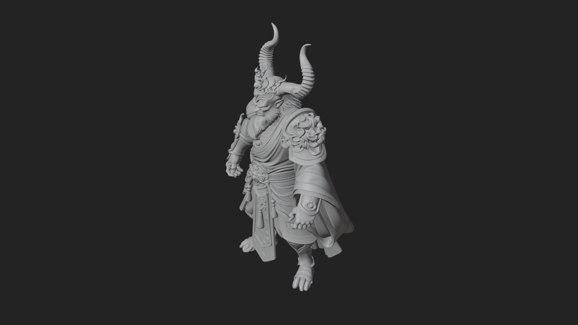 Beastman with Goat Head Statue Design 7 3D Print Model 3D Model