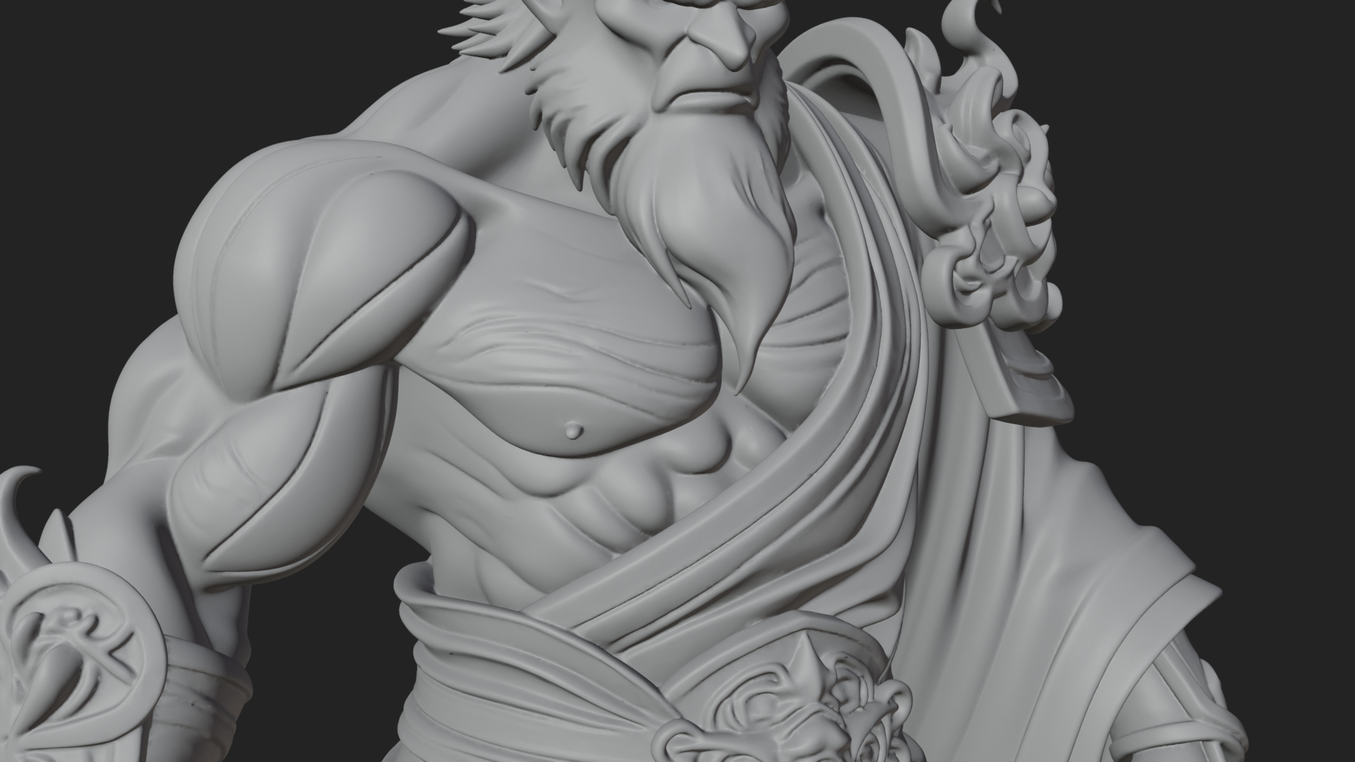 Beastman with Goat Head Statue Design 7 3D Print Model 3D Model