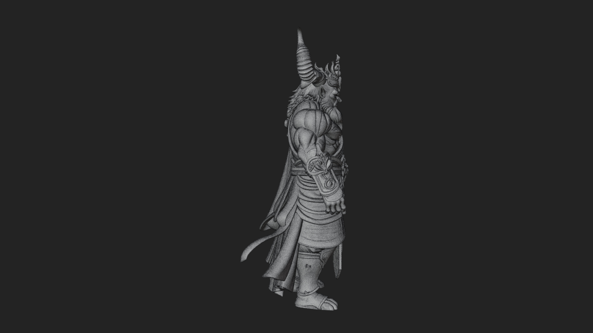 Beastman with Goat Head Statue Design 7 3D Print Model 3D Model