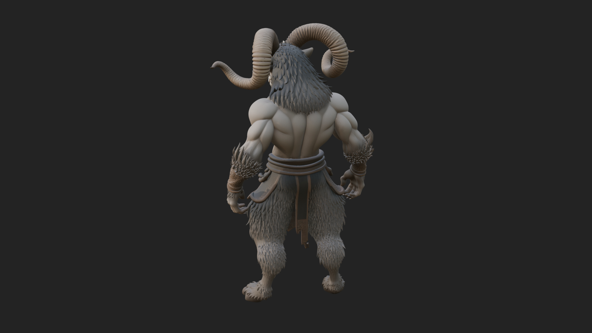 Beastman with Goat Head Statue Design 8 3D Print Model 3D Model
